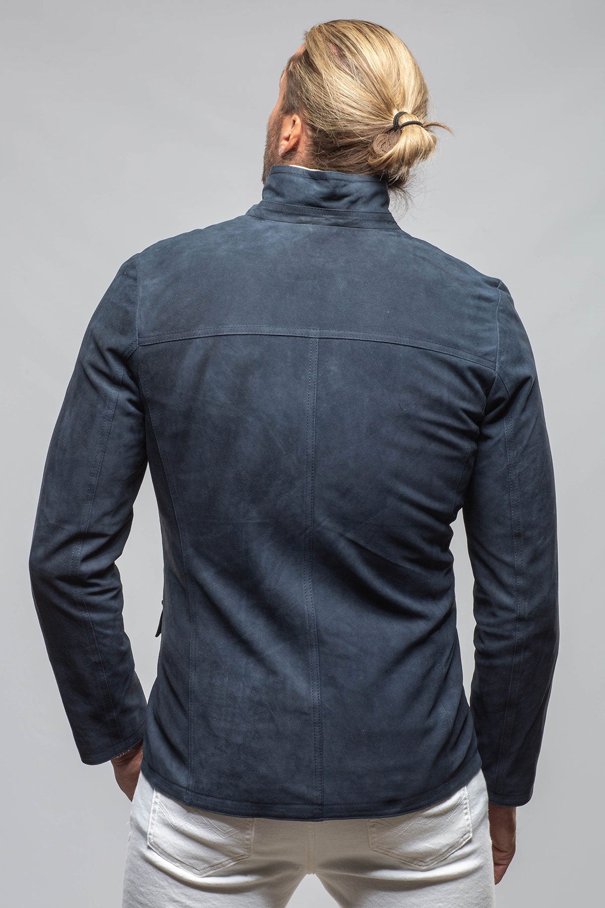 Polo Sartorial Suede Jacket In Navy