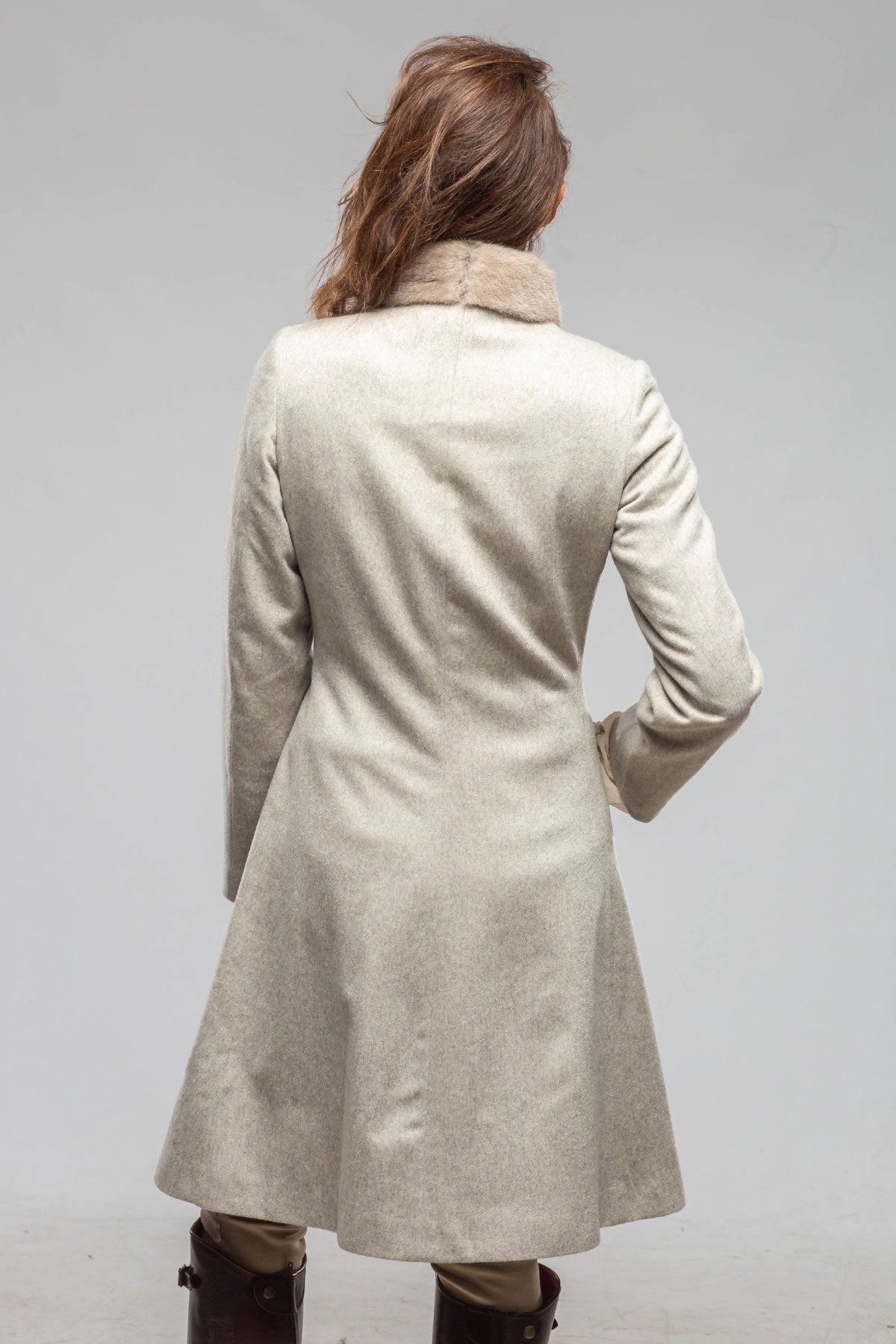 Regina Cashmere Coat In Stone