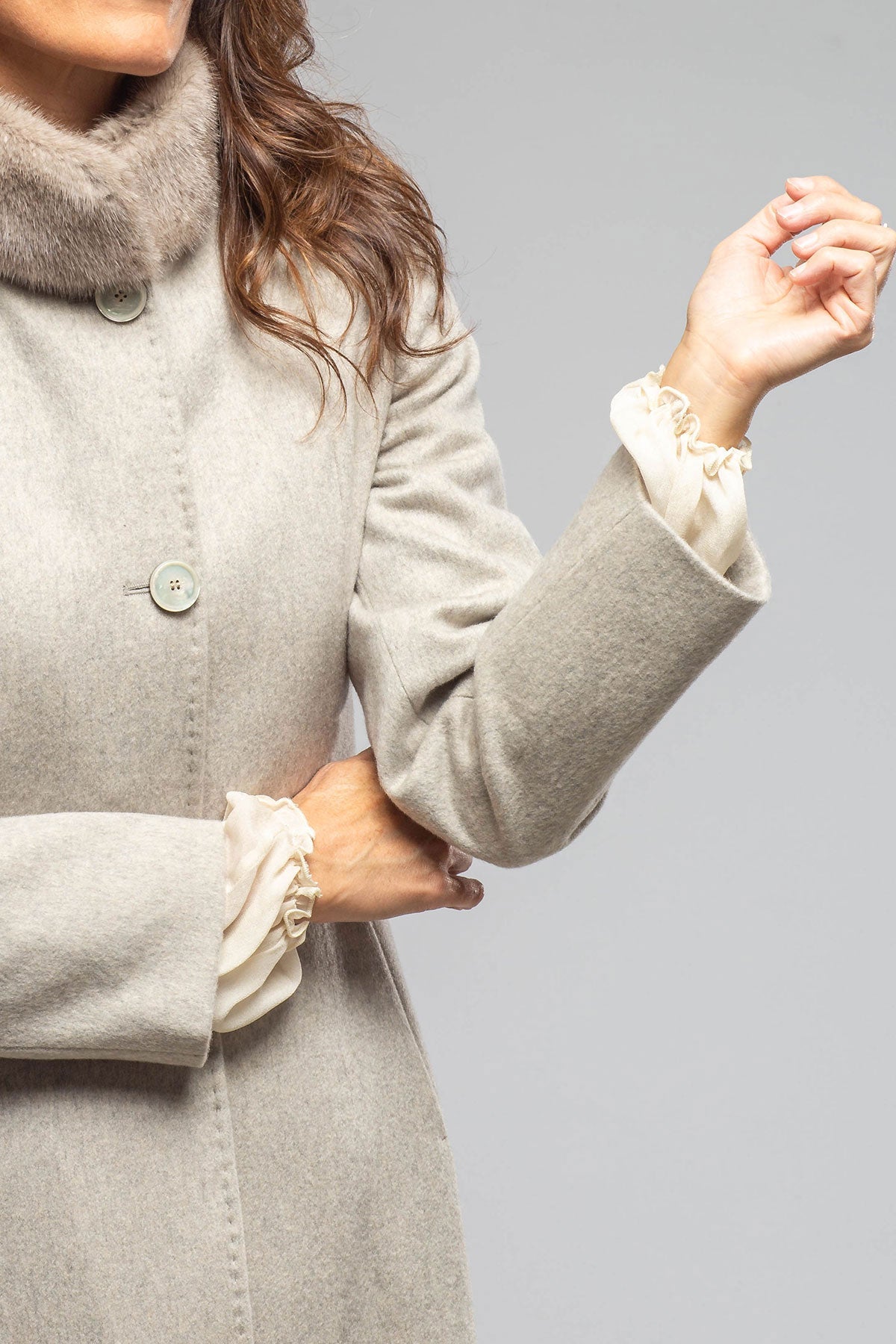Regina Cashmere Coat In Stone