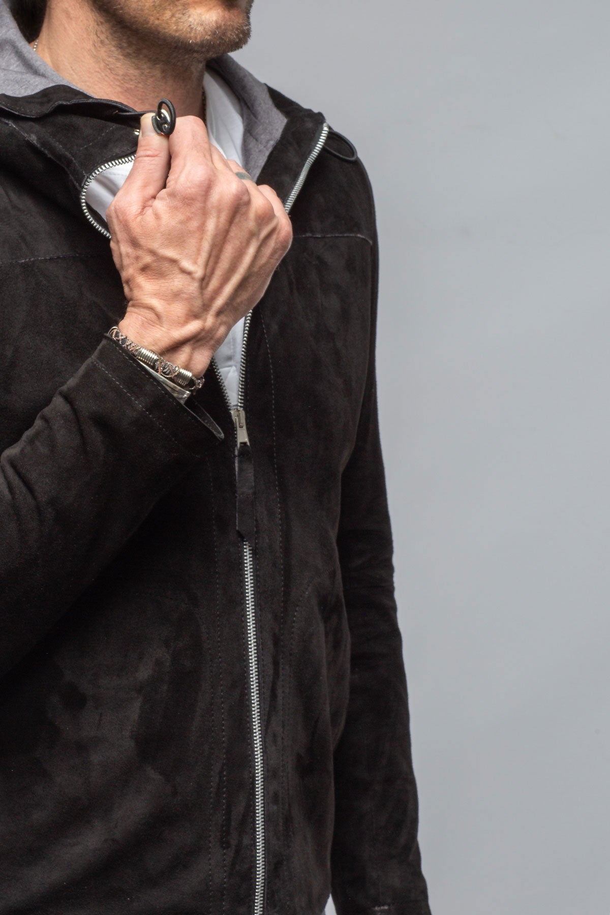 Reston Hooded Suede Jacket