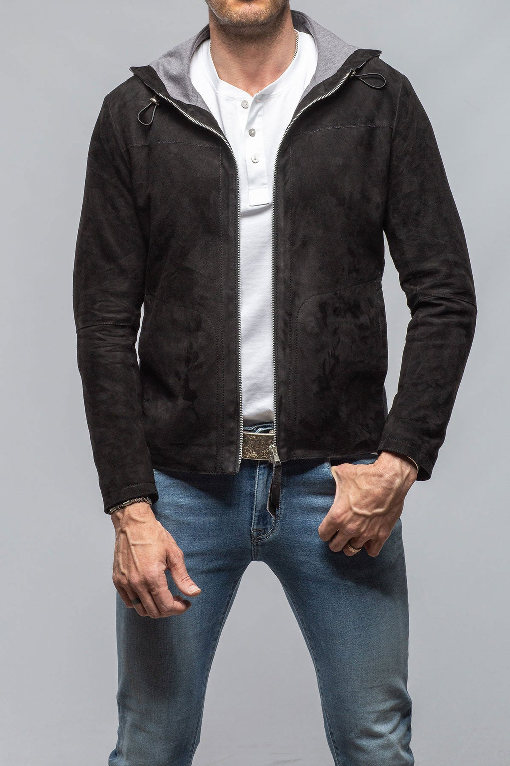 Reston Hooded Suede Jacket