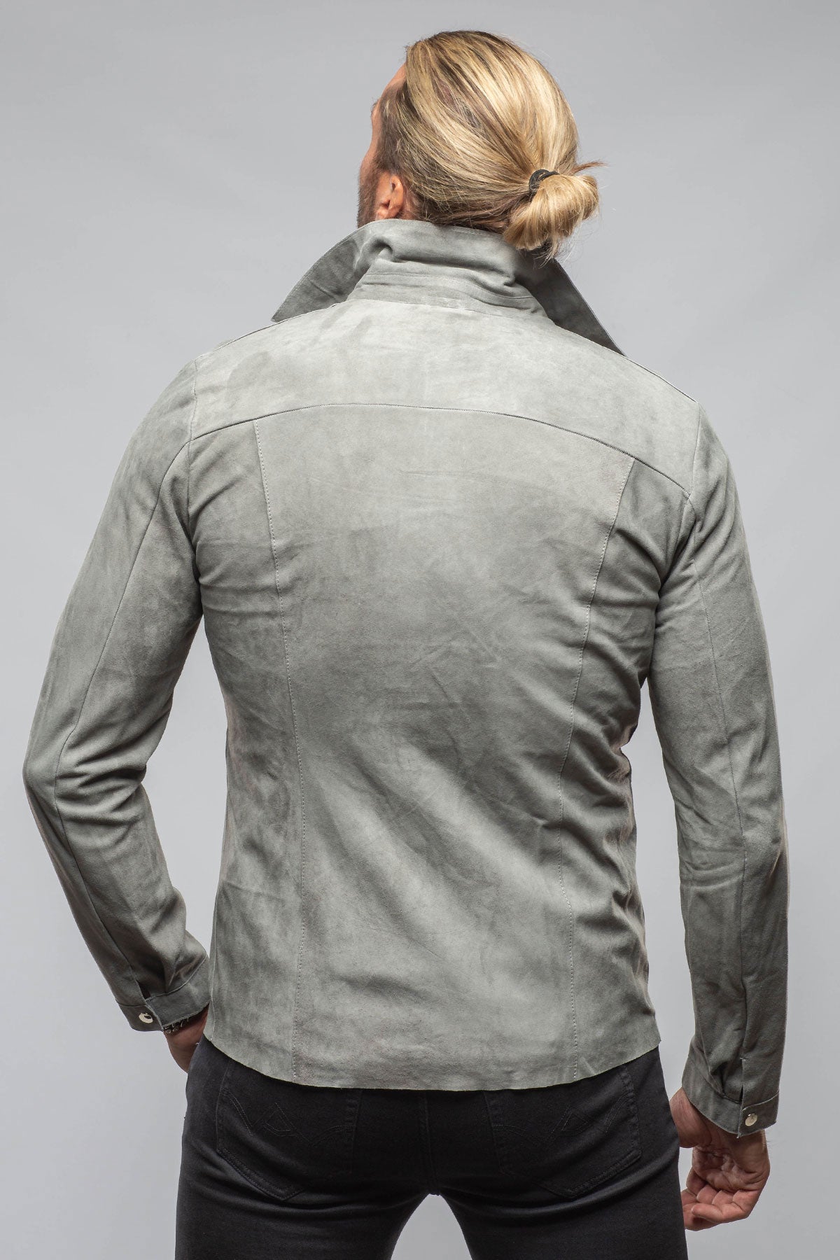 The Don II Suede Zip Jacket In Grey