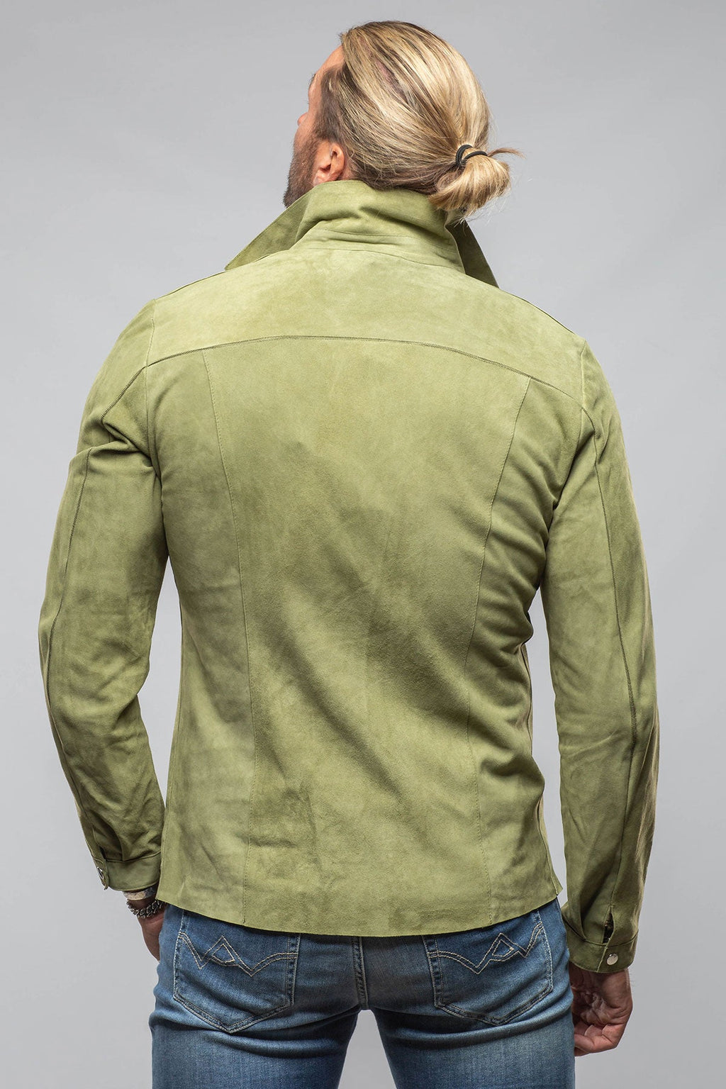 The Don II Suede Zip Jacket In Salvia