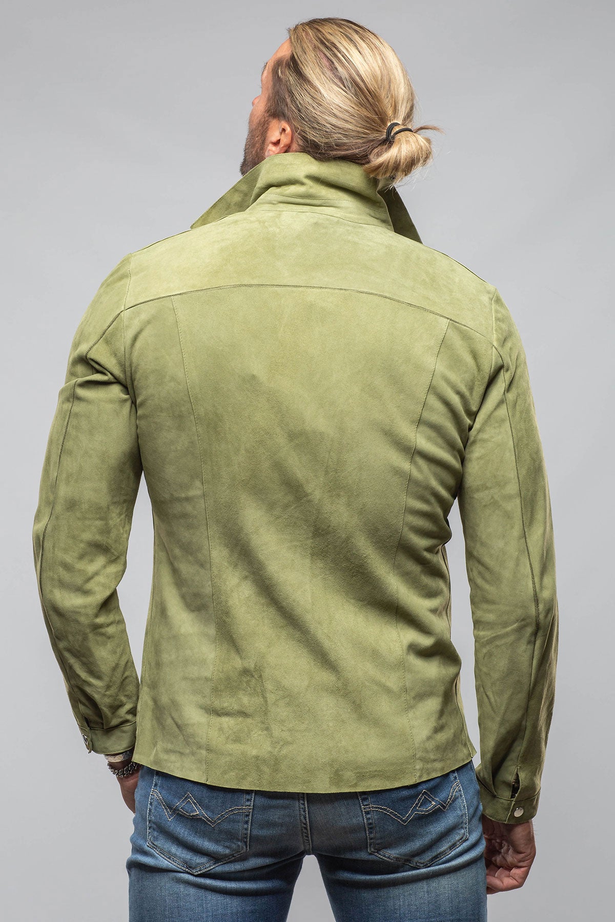 The Don II Suede Zip Jacket In Salvia