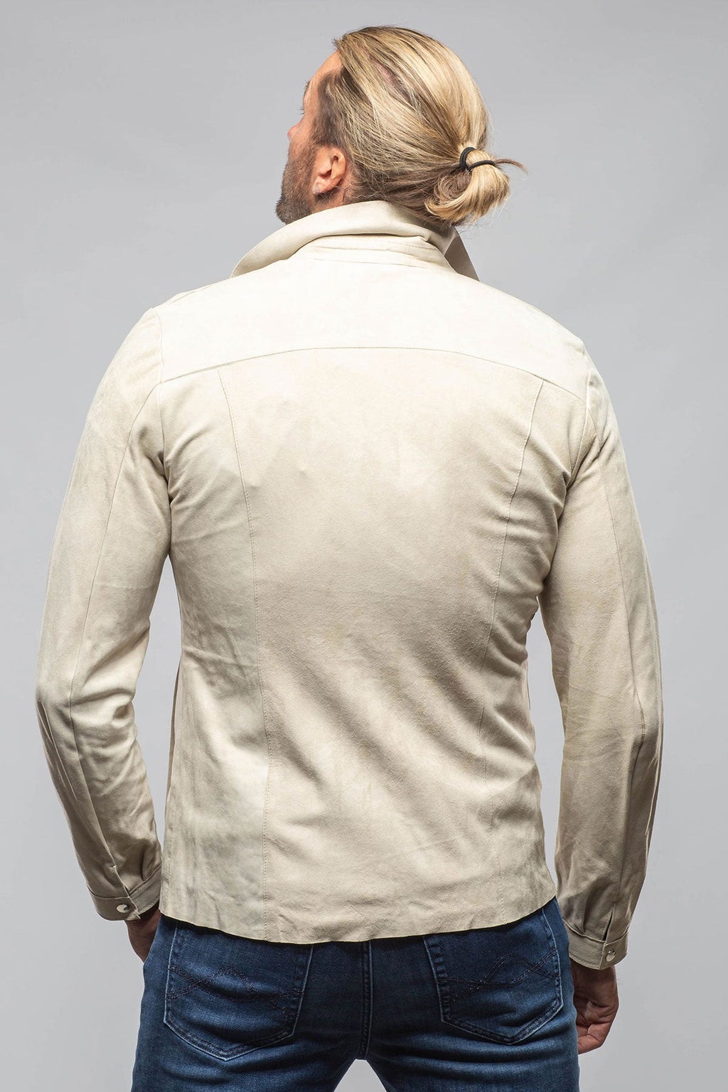 The Don II Suede Zip Jacket In Taupe
