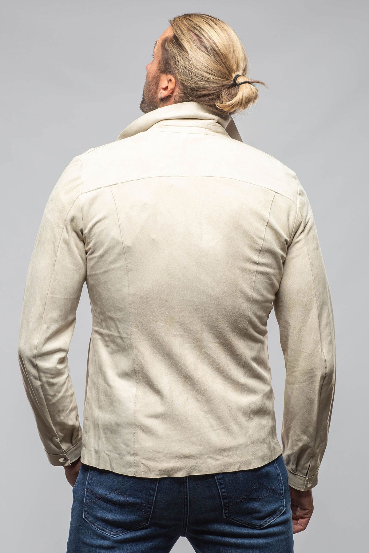 The Don II Suede Zip Jacket In Taupe