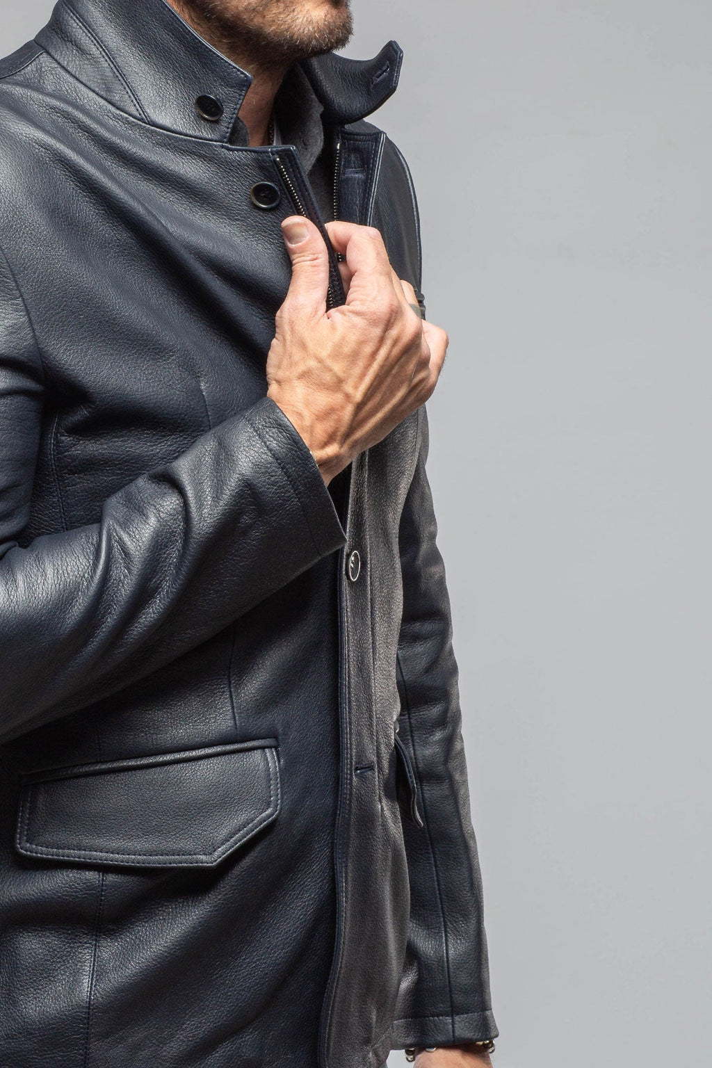 Venice Deerskin Jacket In Blue