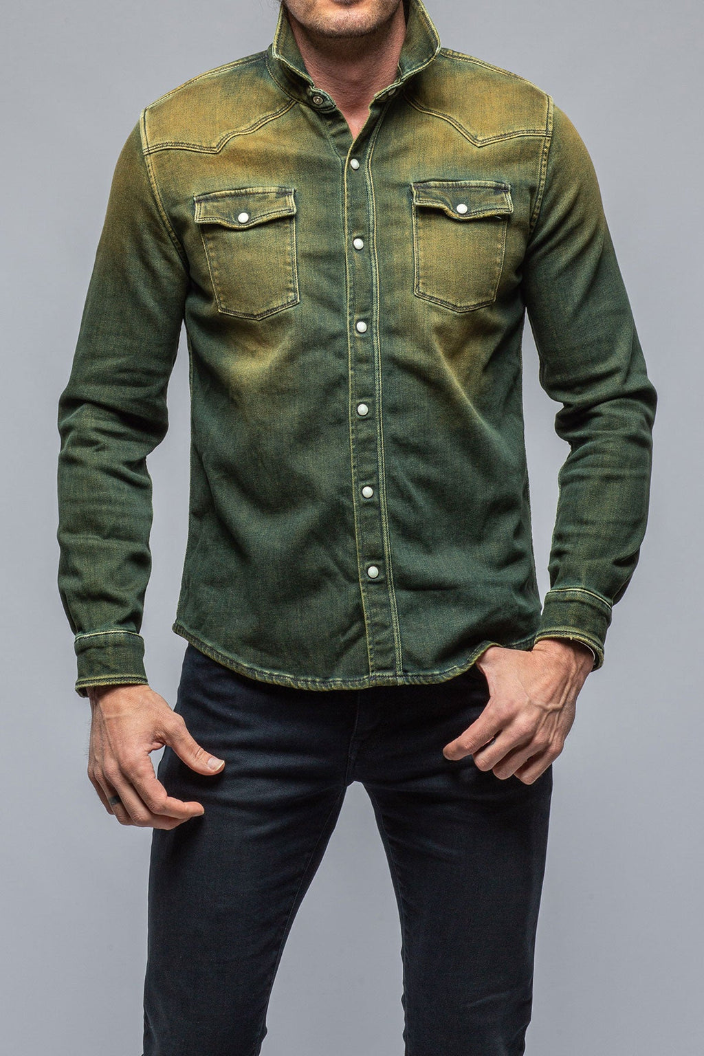 Roper Over-Dyed Western Snap Shirt In Ocra