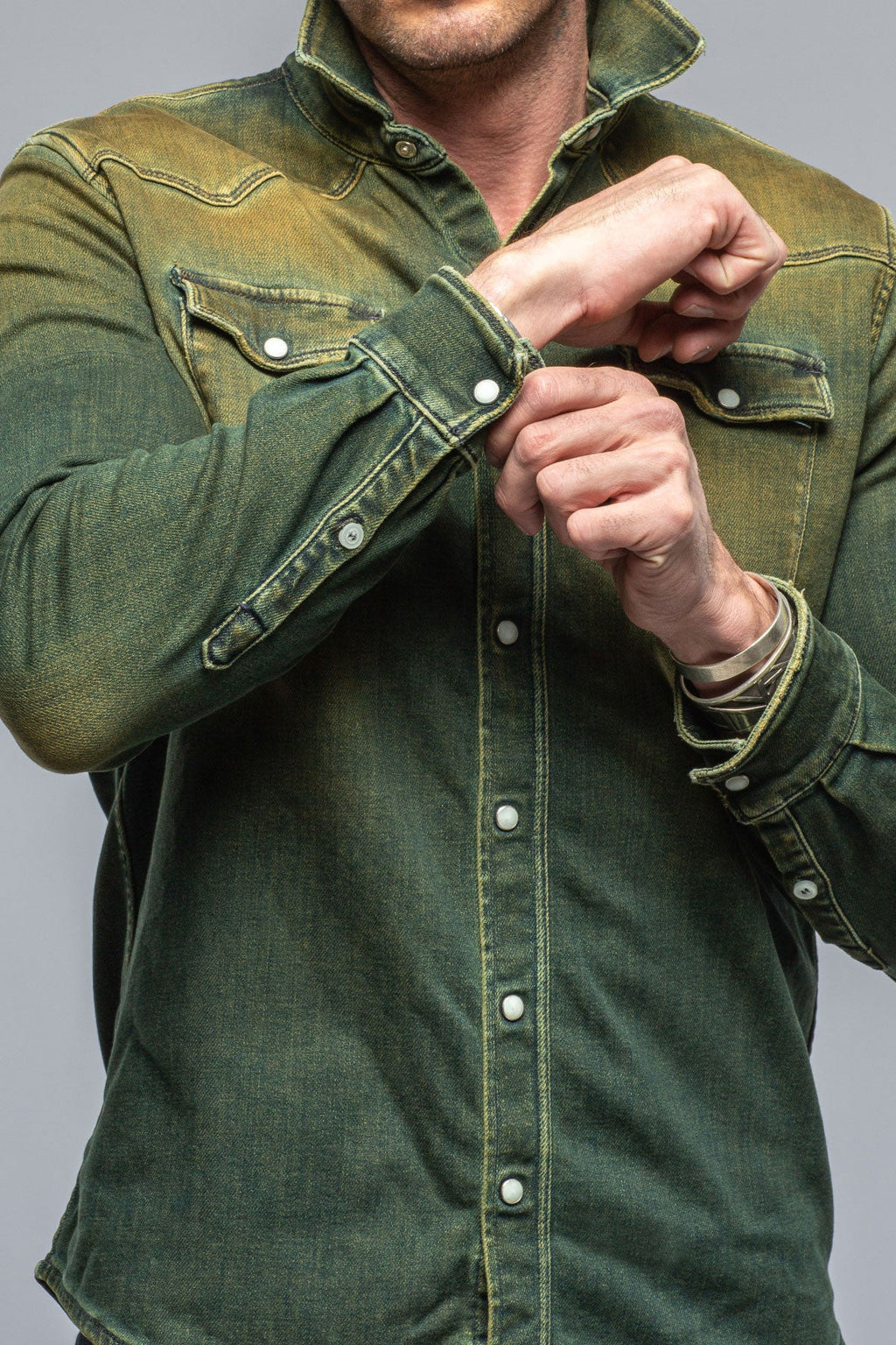 Roper Over-Dyed Western Snap Shirt In Ocra