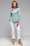 Yarmony Linen-Cotton Snap Shirt In Ardesia