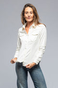 Yarmony Linen-Cotton Snap Shirt In Off White