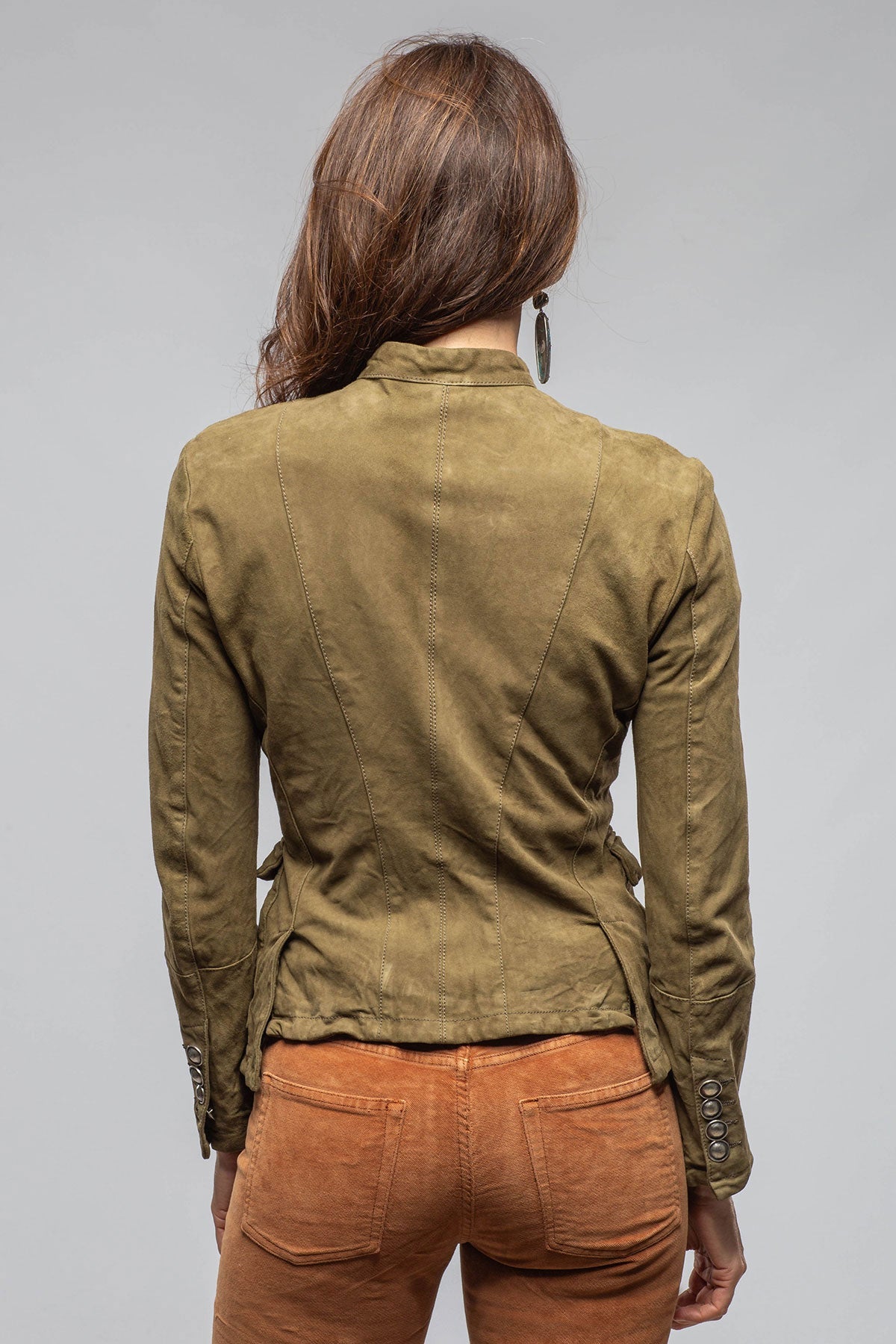 Scarlet Washed Suede Shirt In Sage