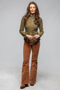 Scarlet Washed Suede Shirt In Sage