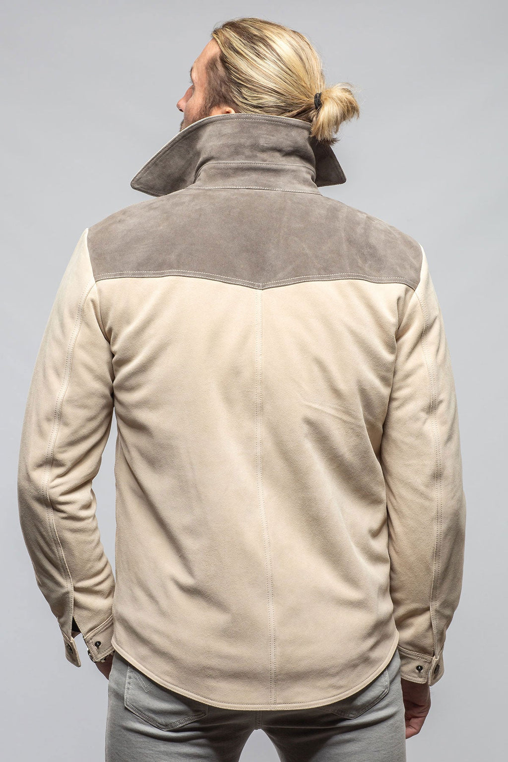 Aimone Colorblock Suede Shirt Jacket