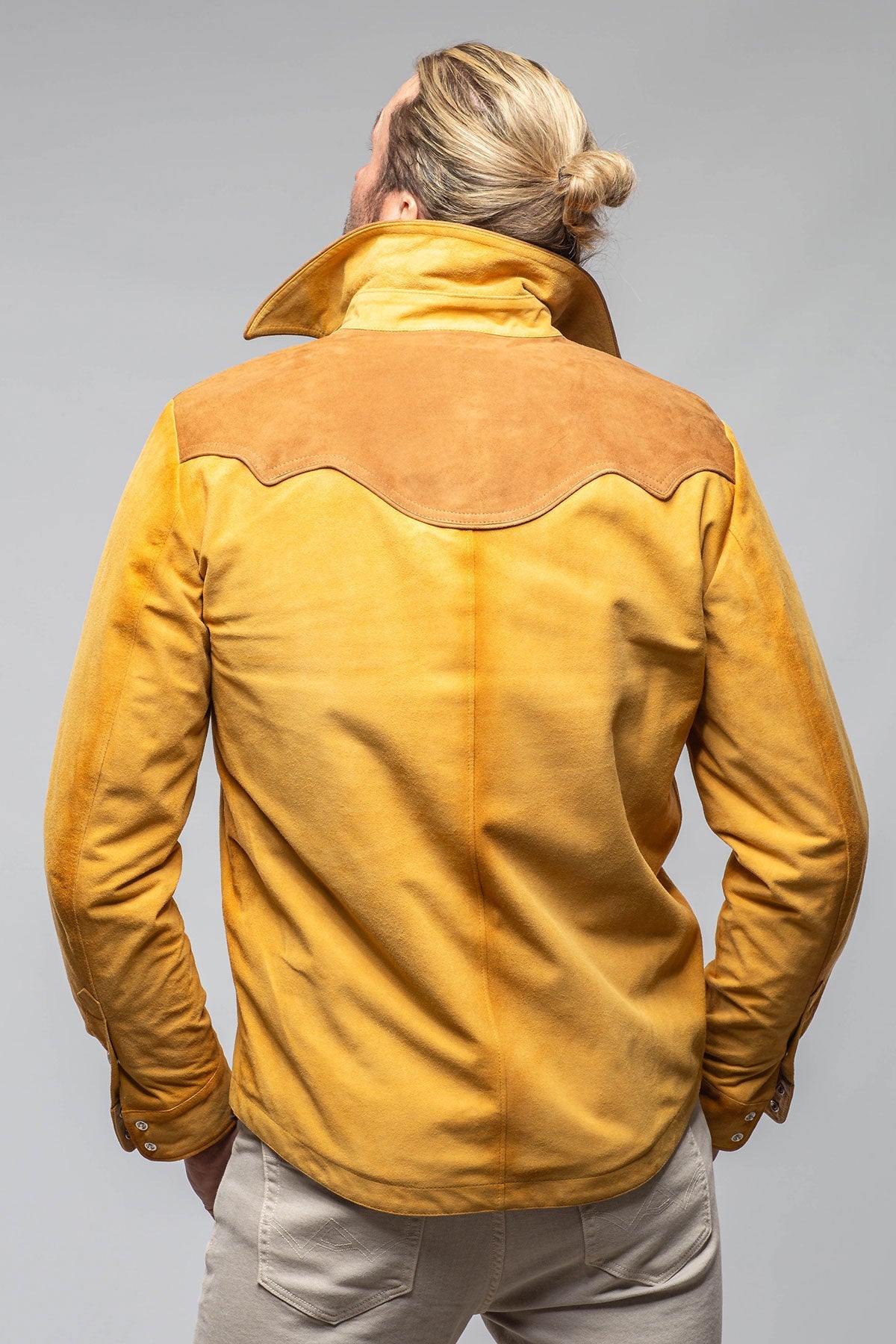 Corzo Western Suede Overshirt In Yellow