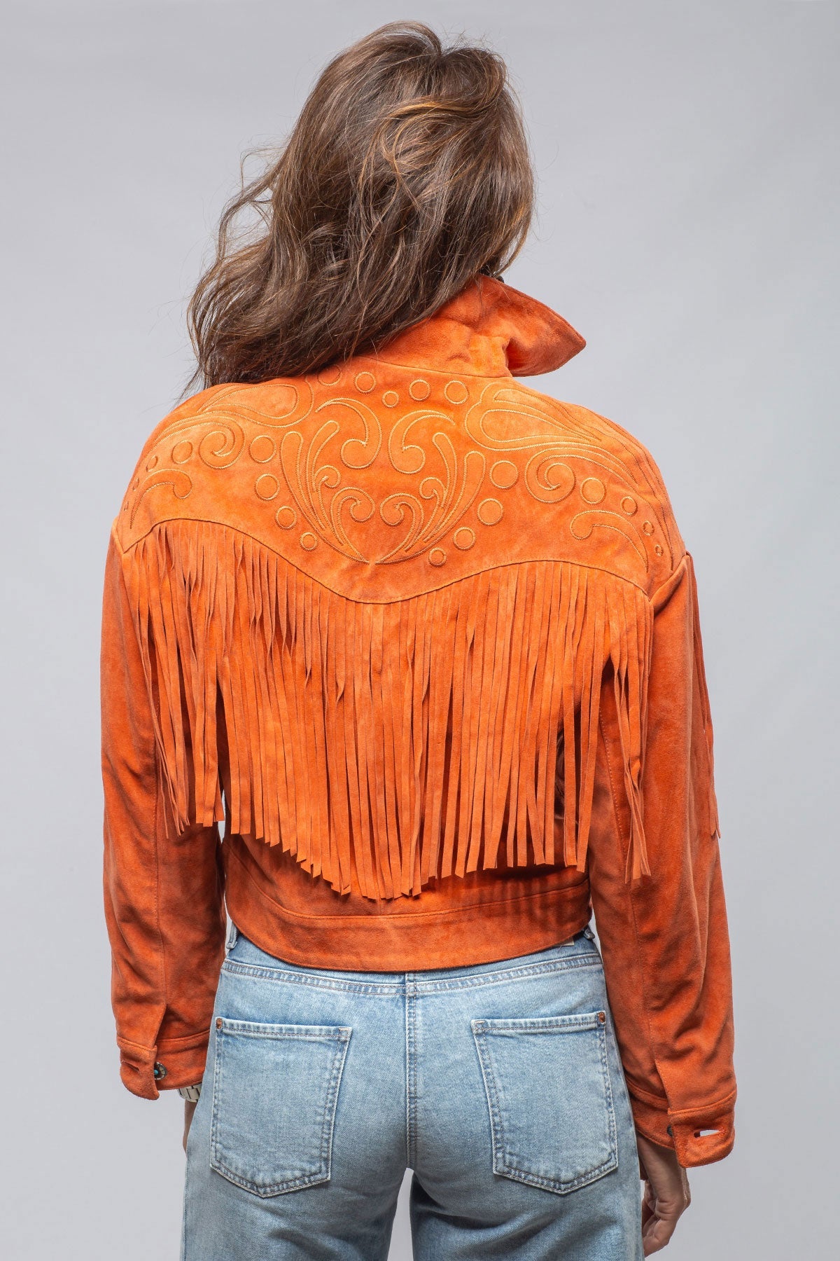 Ruby Embroidered Fringe Jacket In Poppy