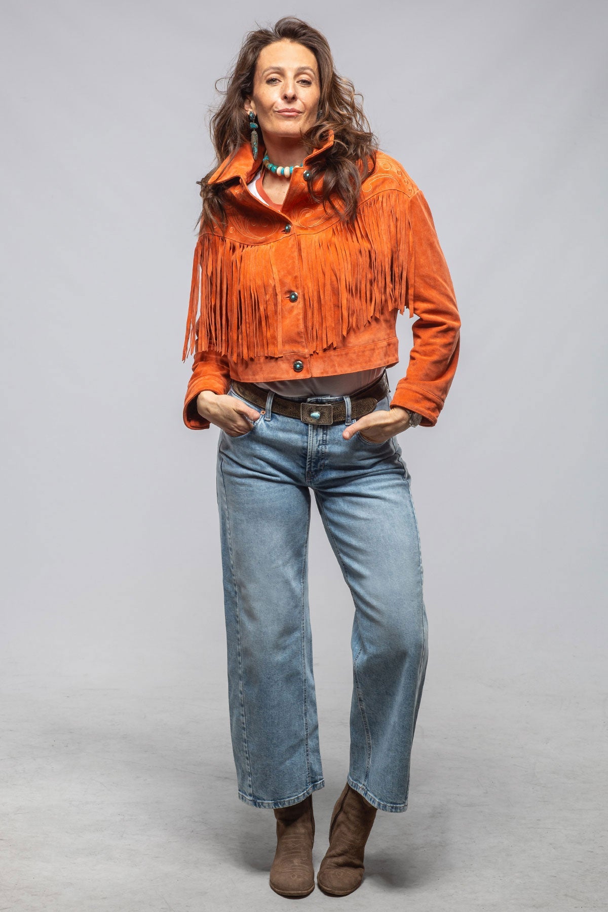 Ruby Embroidered Fringe Jacket In Poppy