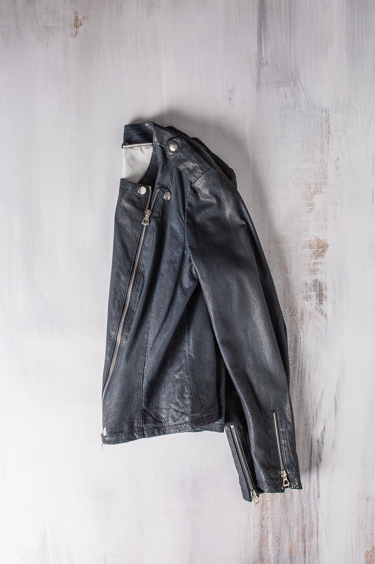 Chrissie Perforated Leather Side Zip