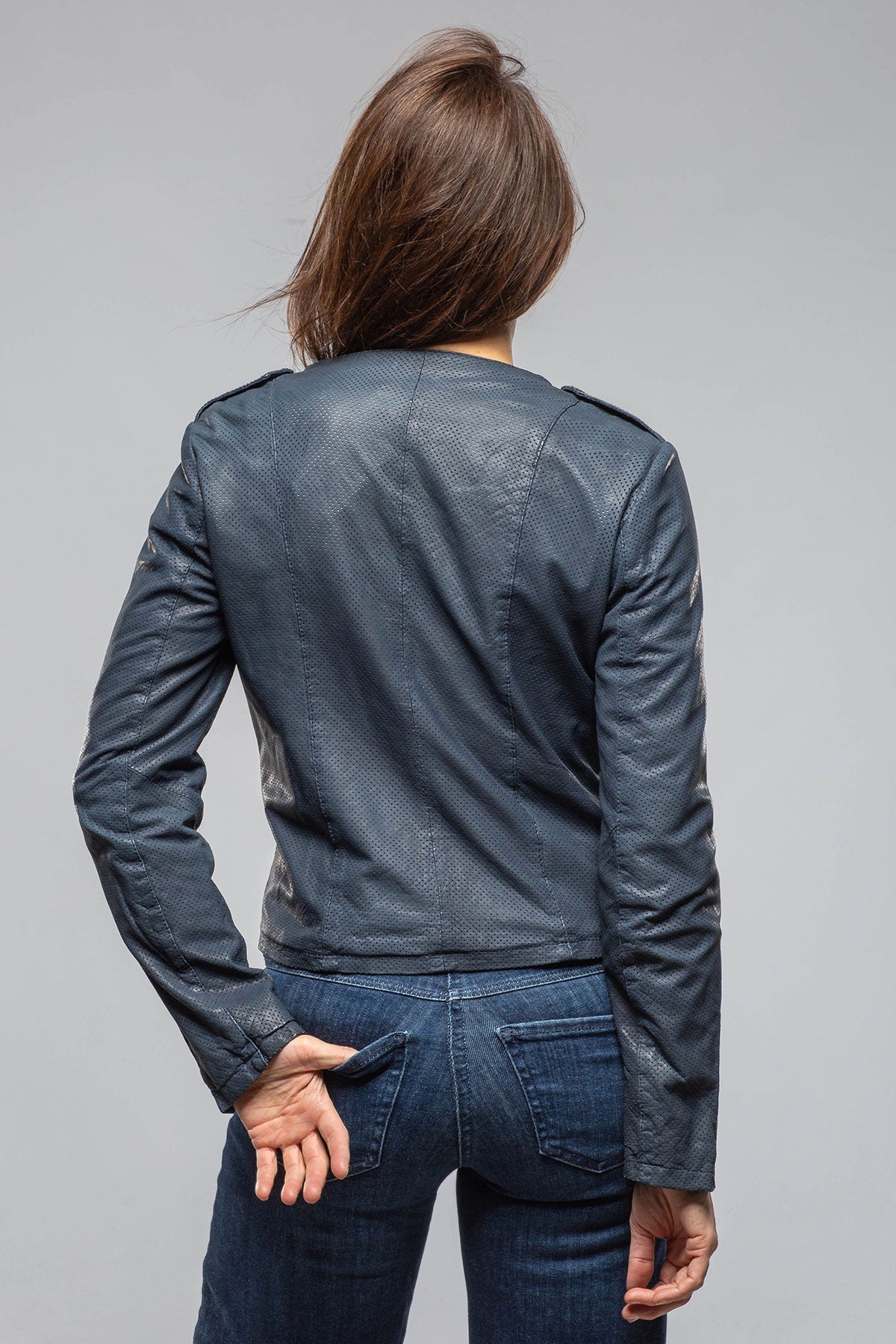 Chrissie Perforated Leather Side Zip