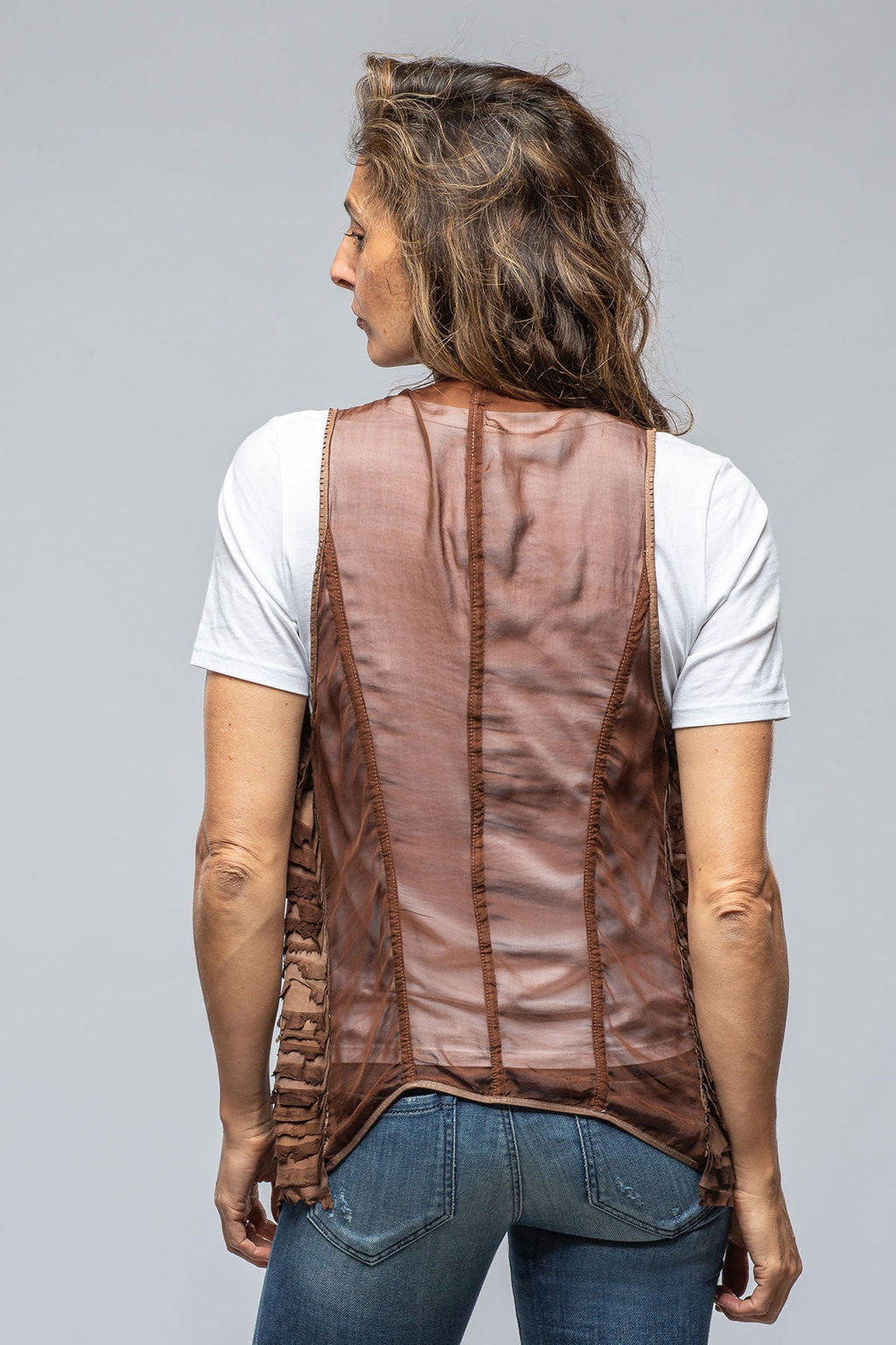 Ariza Short Leather Stripe Vest