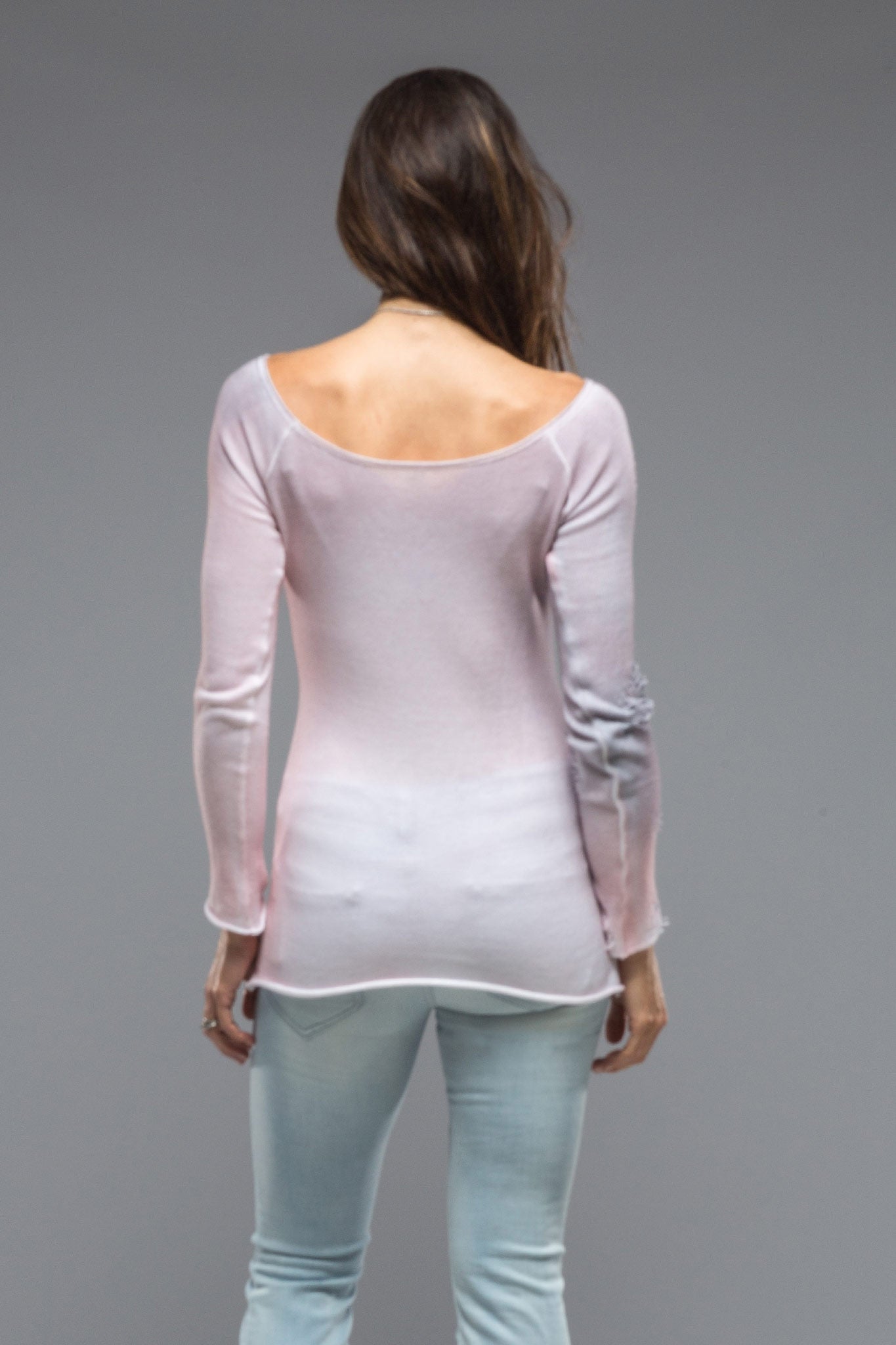 Silvia Knit Top With Distressed Details In Smokey Rose