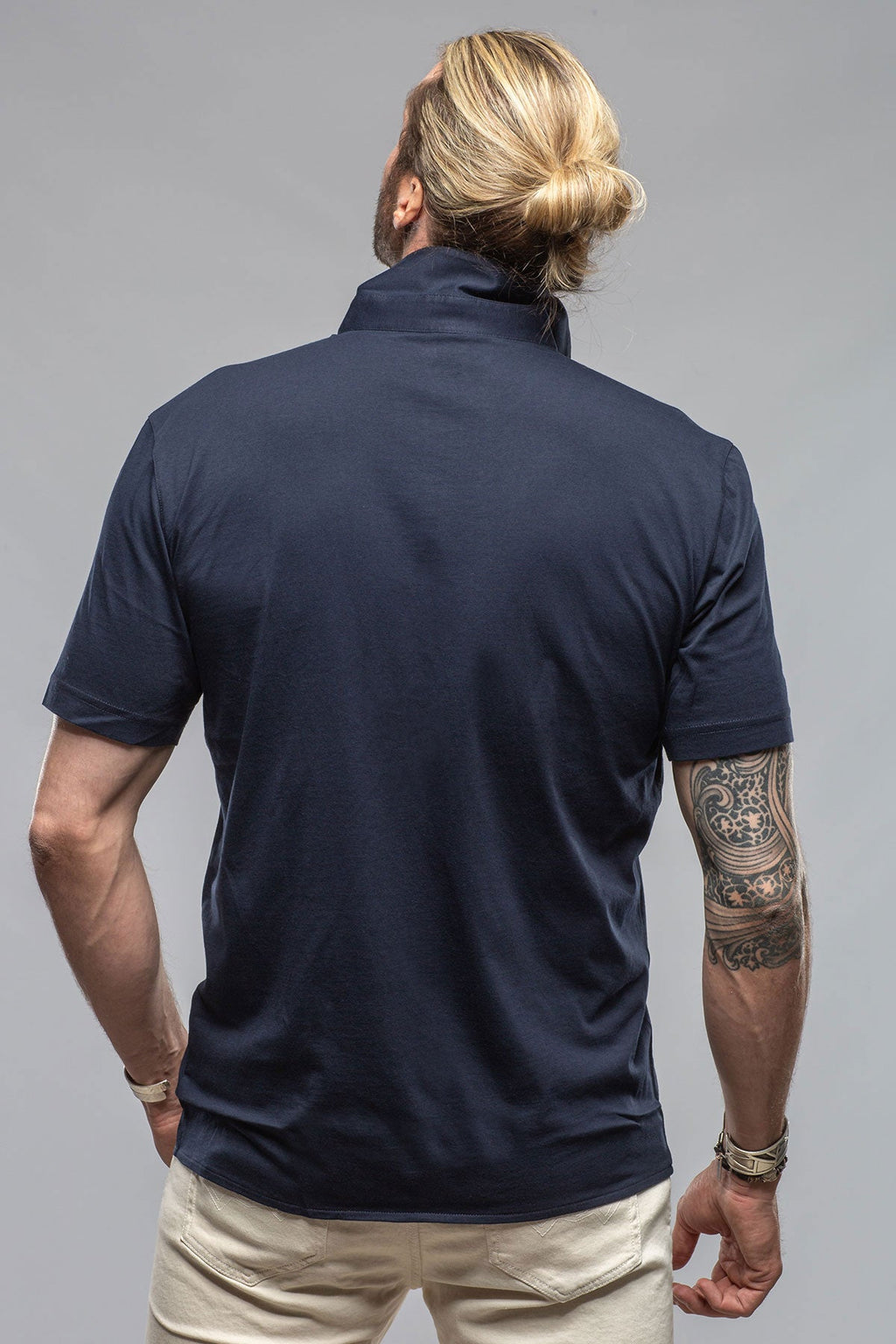 Catalina Button Up Polo In Navy