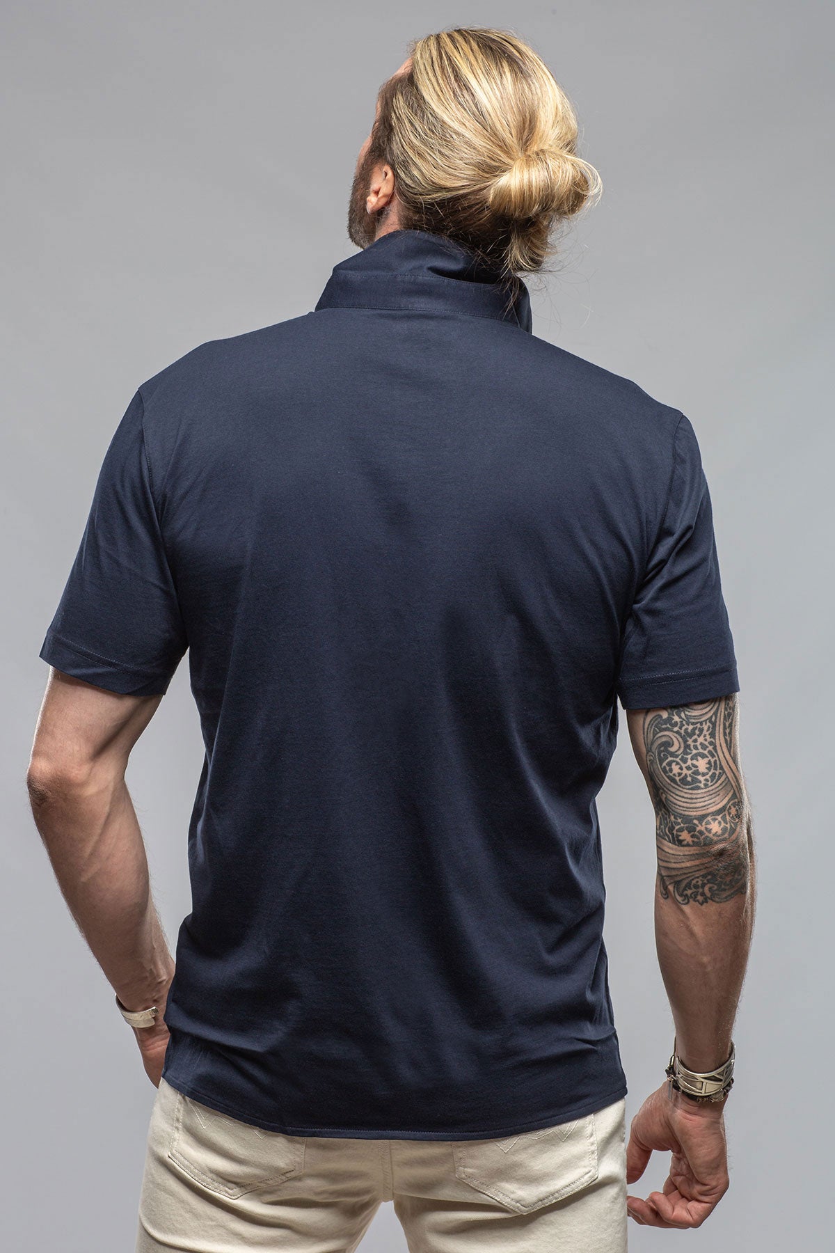 Catalina Button Up Polo In Navy