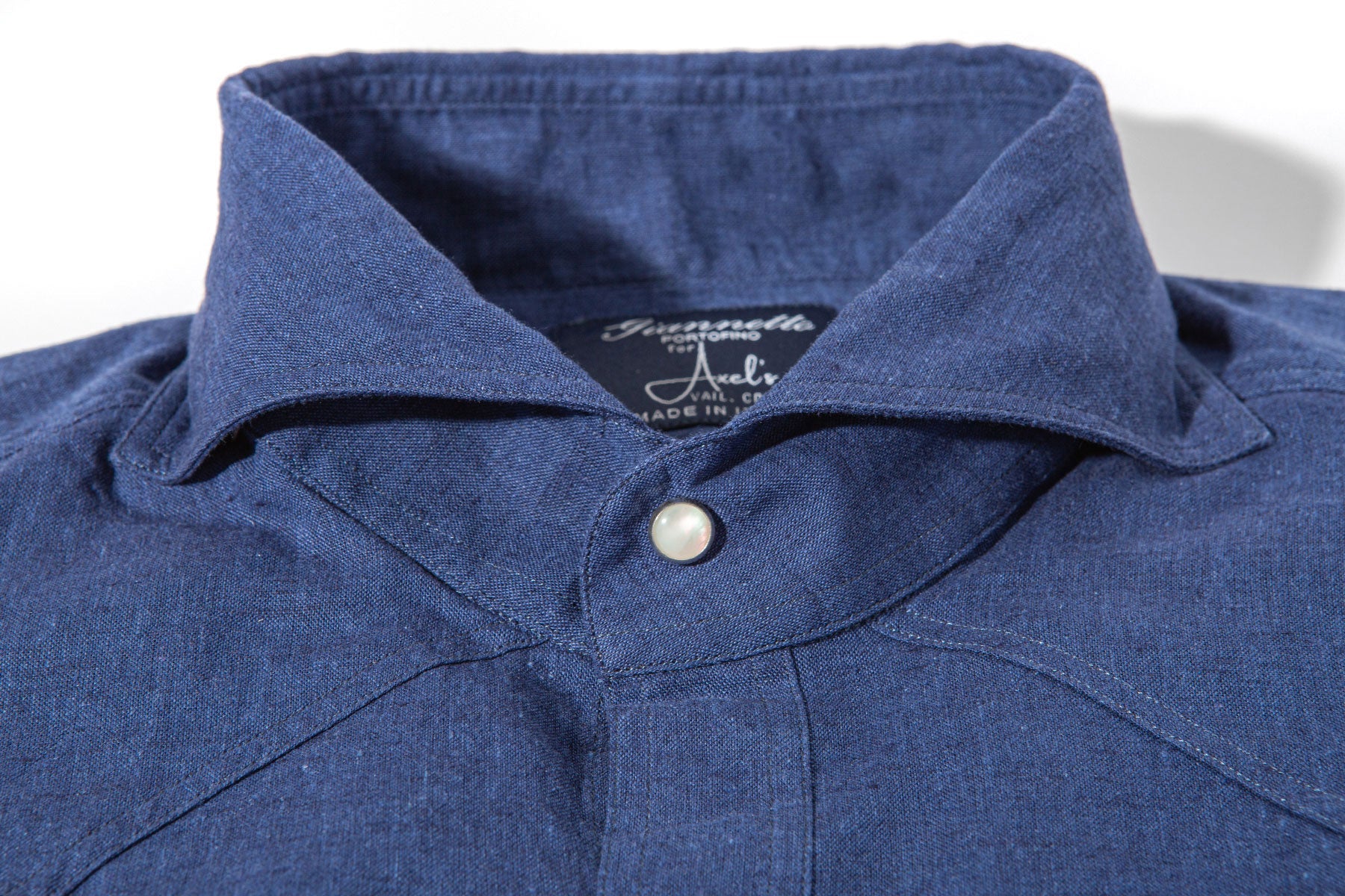 Blanton Linen Cotton Solid Shirt In Navy