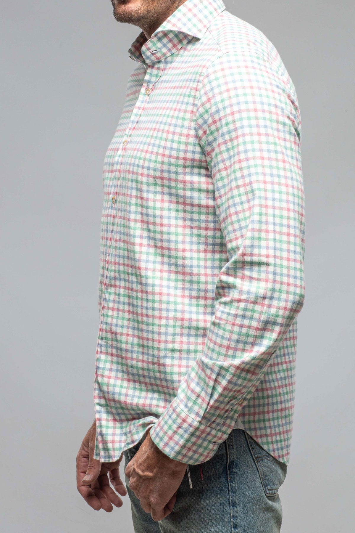 Crater Shirt In Green/Pink Check
