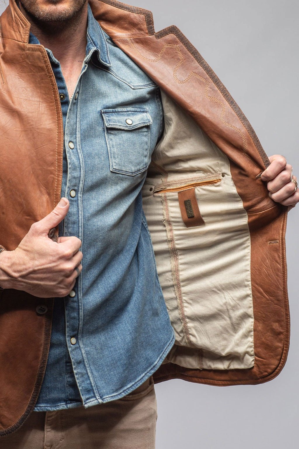 Burn Vintage Leather Blazer