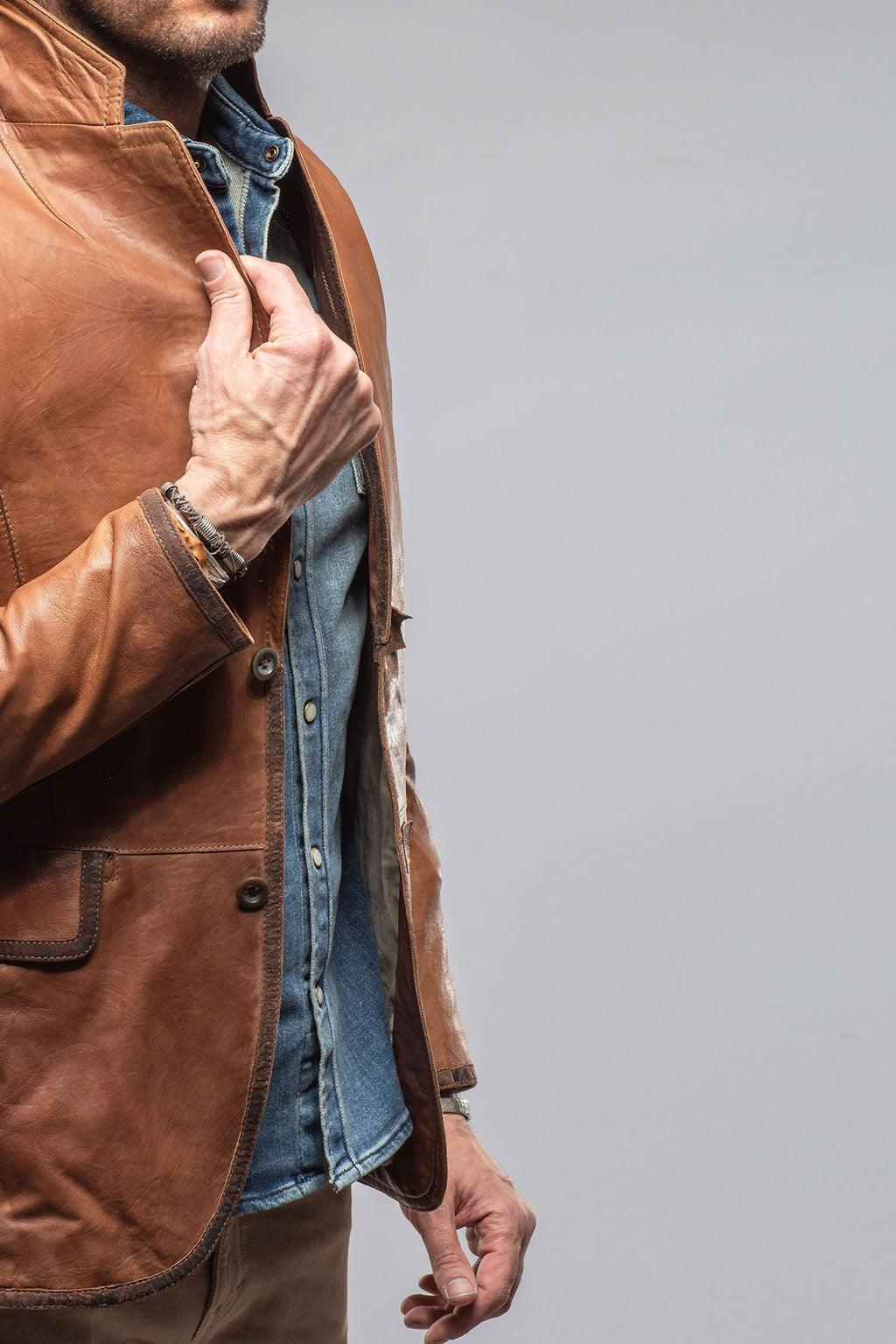 Burn Vintage Leather Blazer