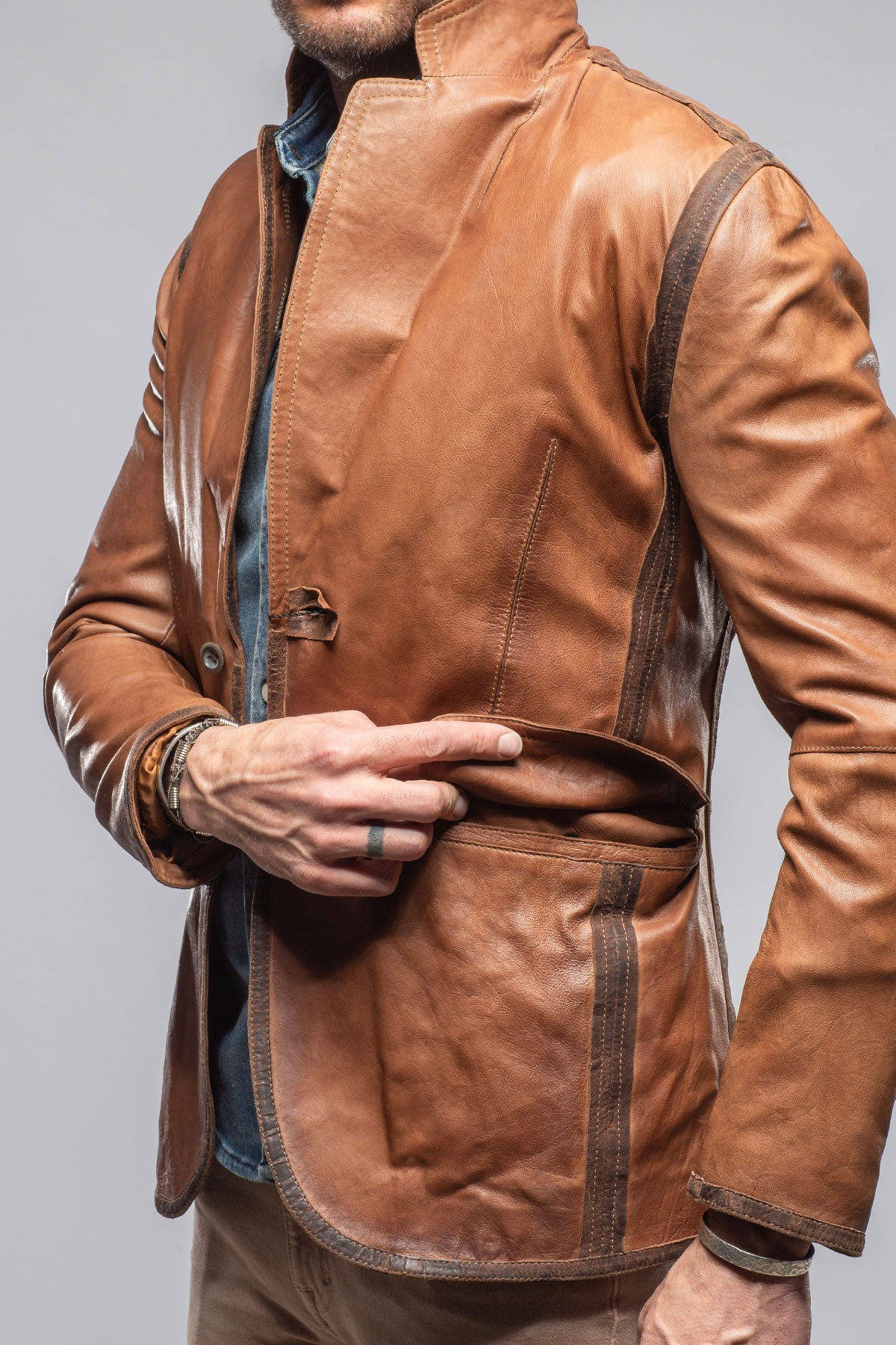 Burn Vintage Leather Blazer