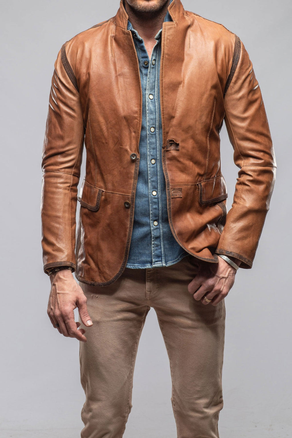 Burn Vintage Leather Blazer