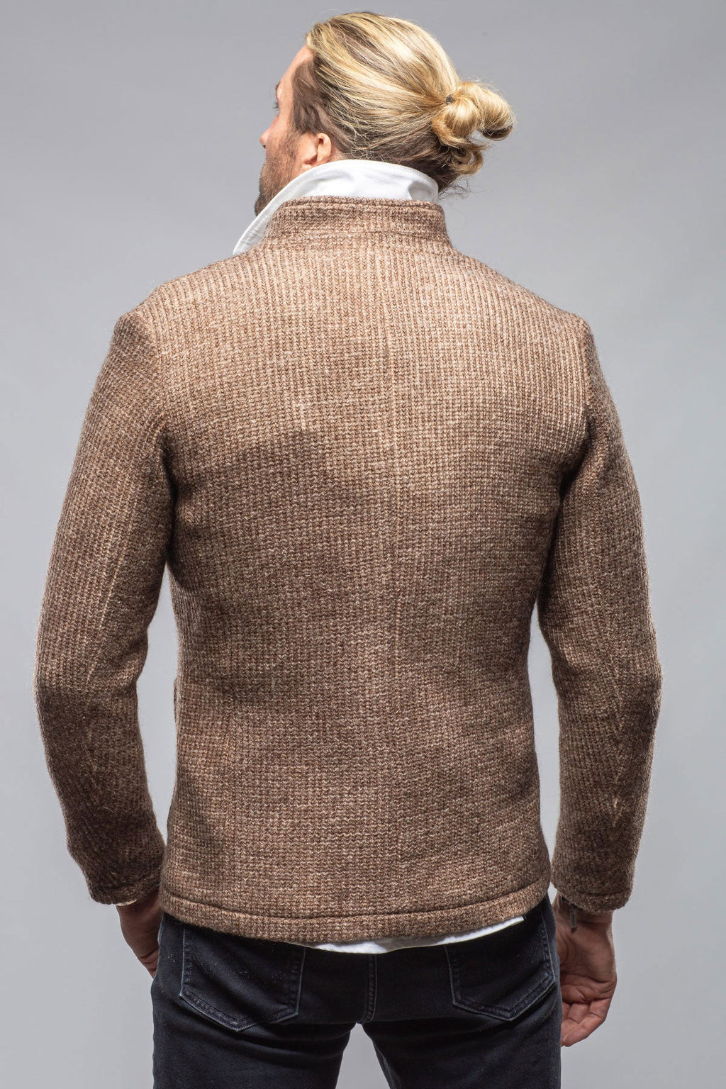 Cardigan Shirt Jacket In Washed Brown
