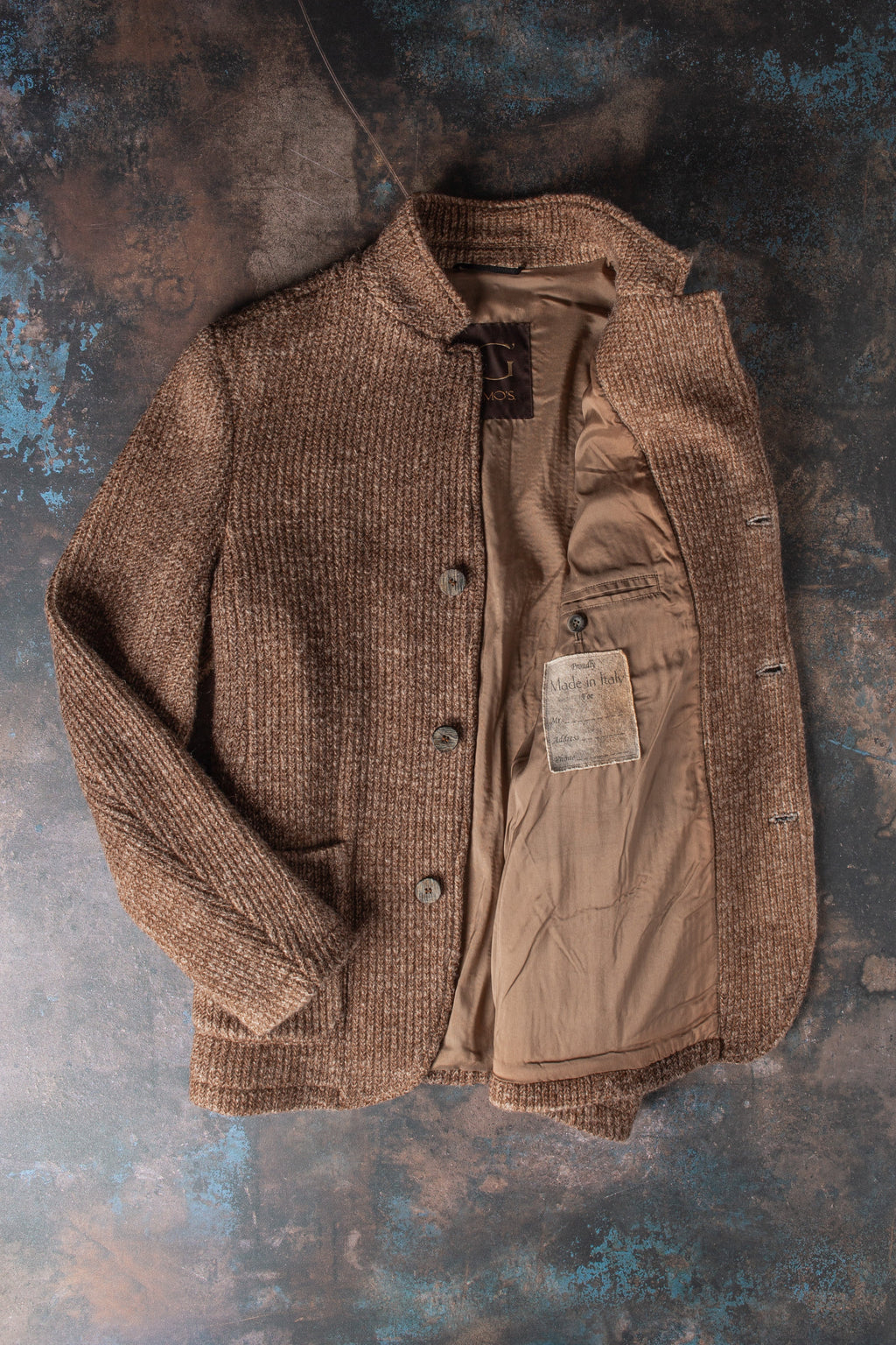 Cardigan Shirt Jacket In Washed Brown