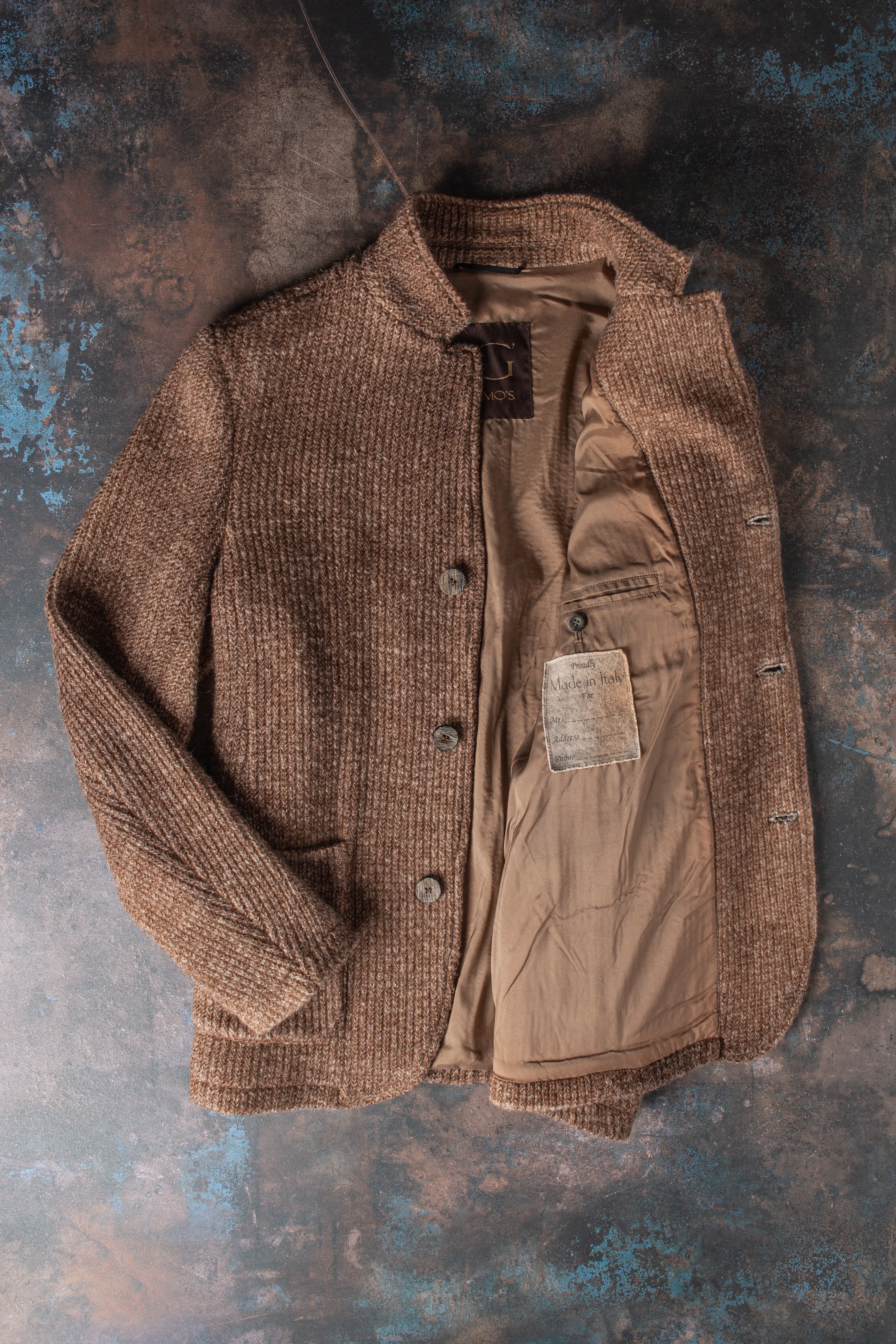 Cardigan Shirt Jacket In Washed Brown