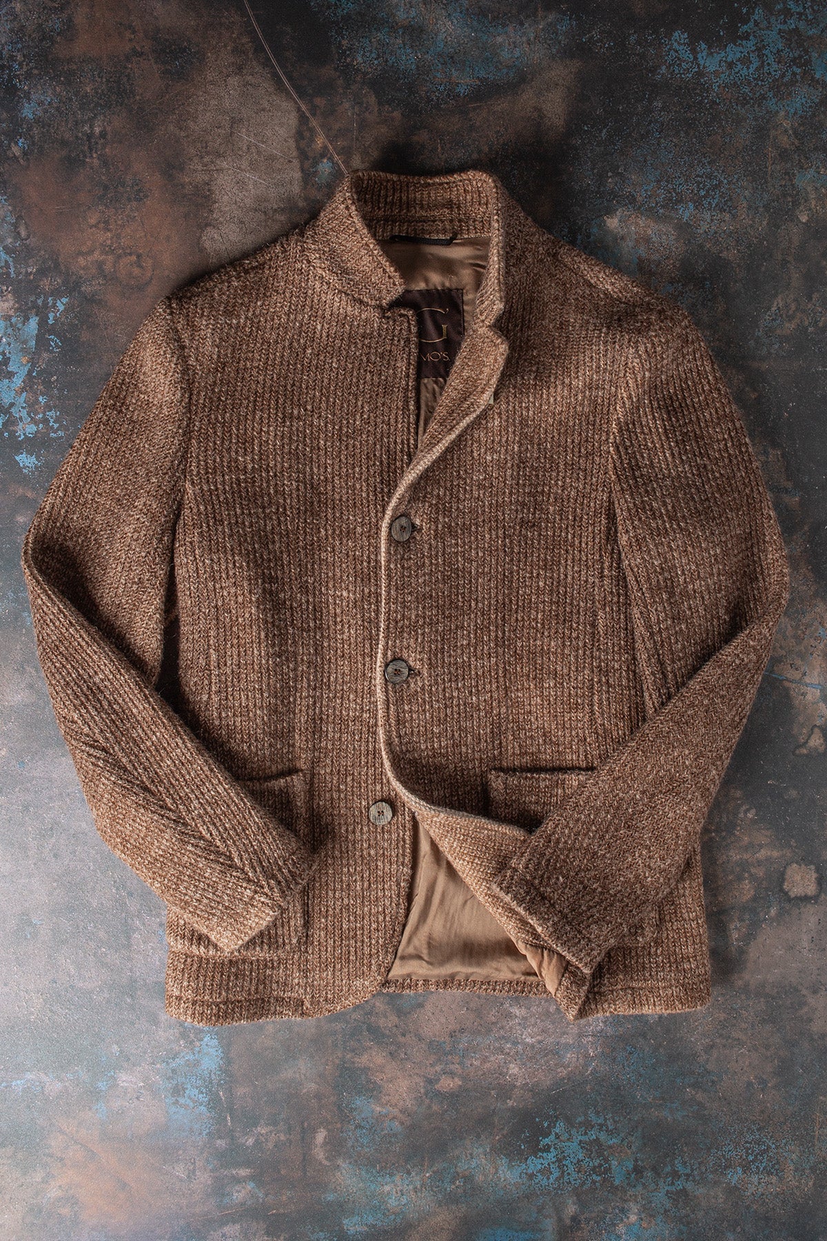 Cardigan Shirt Jacket In Washed Brown