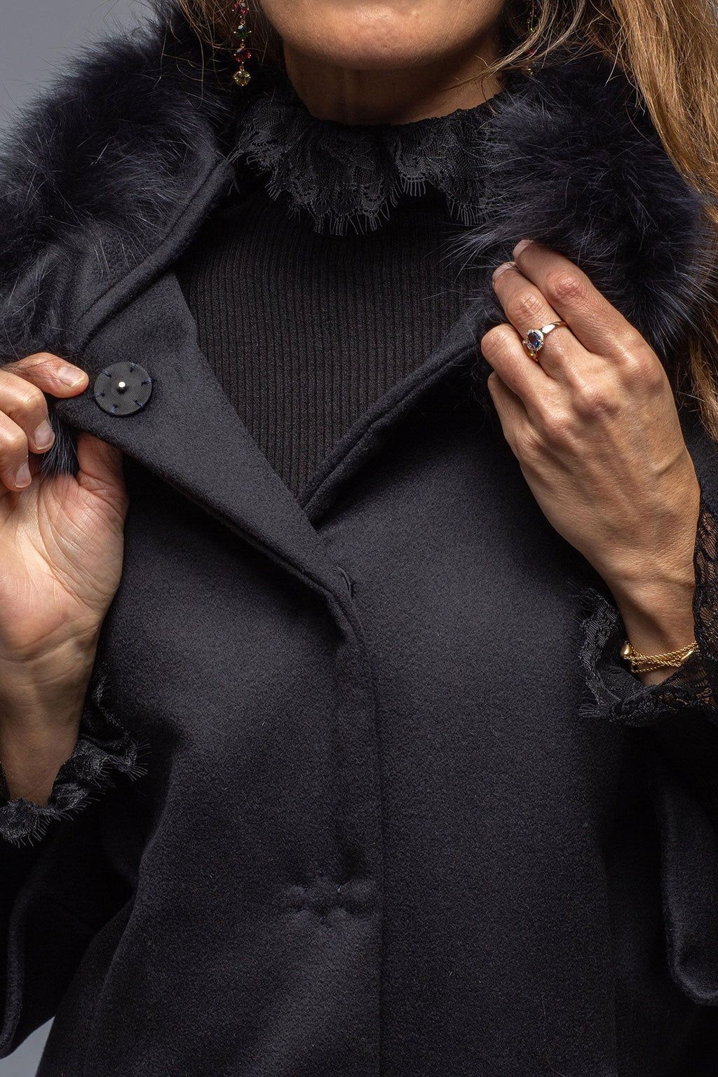 Diane Wool/Cashmere Overcoat In Black