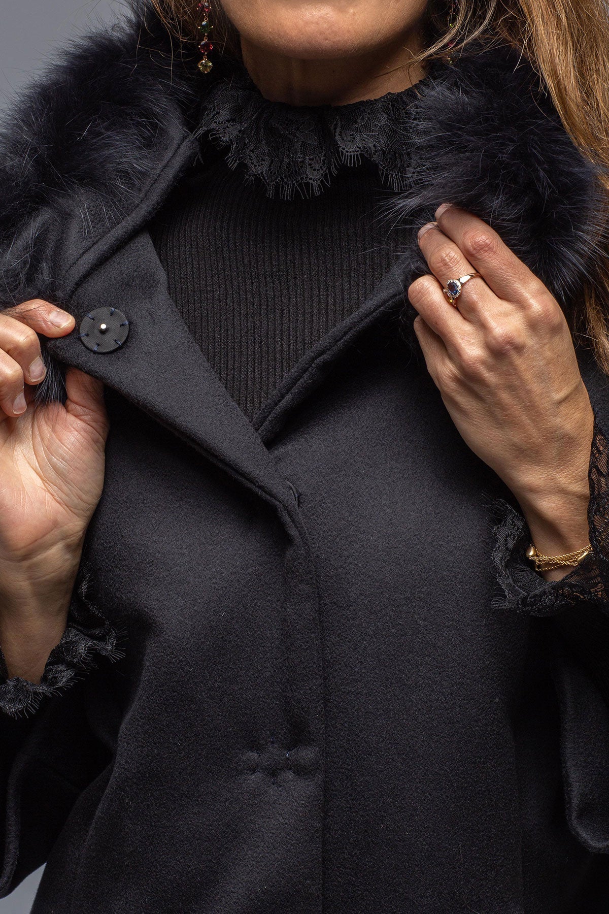 Diane Wool/Cashmere Overcoat In Black