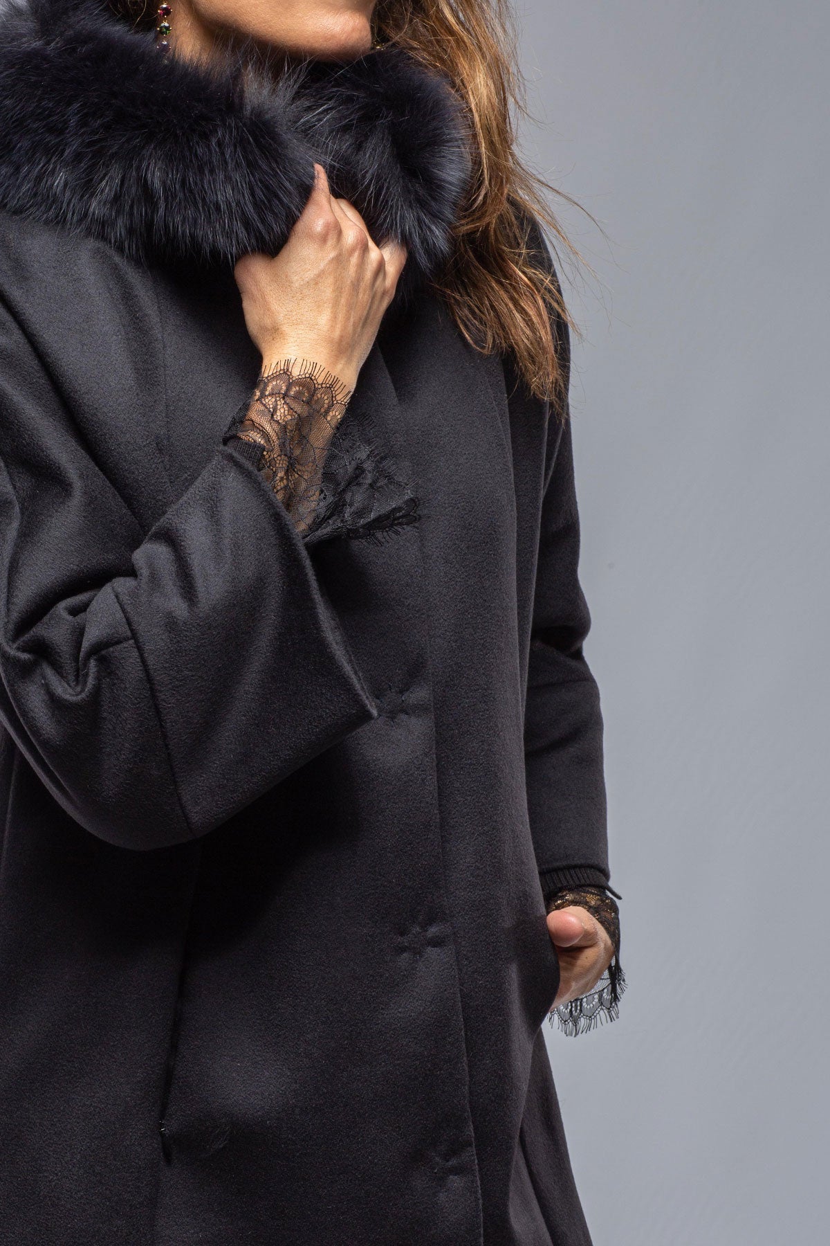 Diane Wool/Cashmere Overcoat In Black