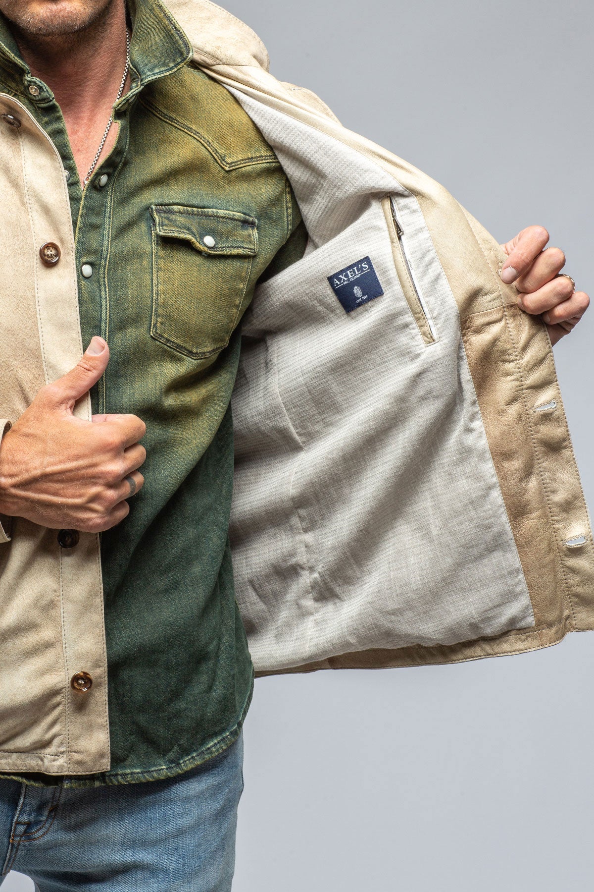 Elk Horn Suede Shirt In Palomino