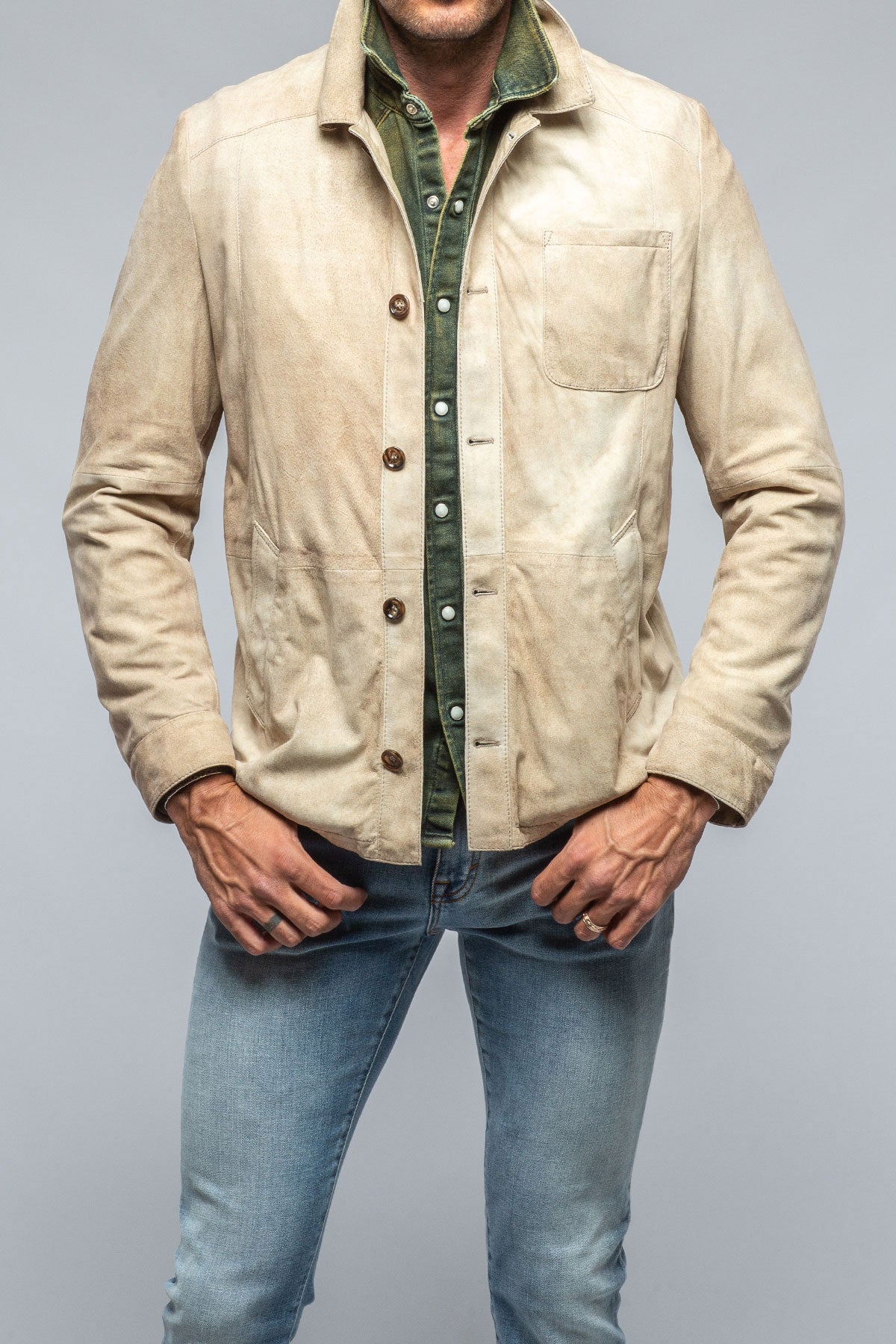 Elk Horn Suede Shirt In Palomino