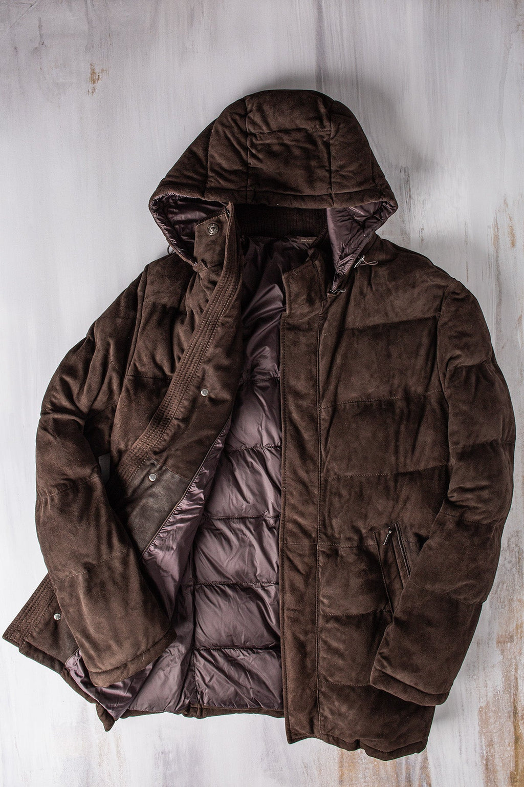 Reardon Suede Down Puffer