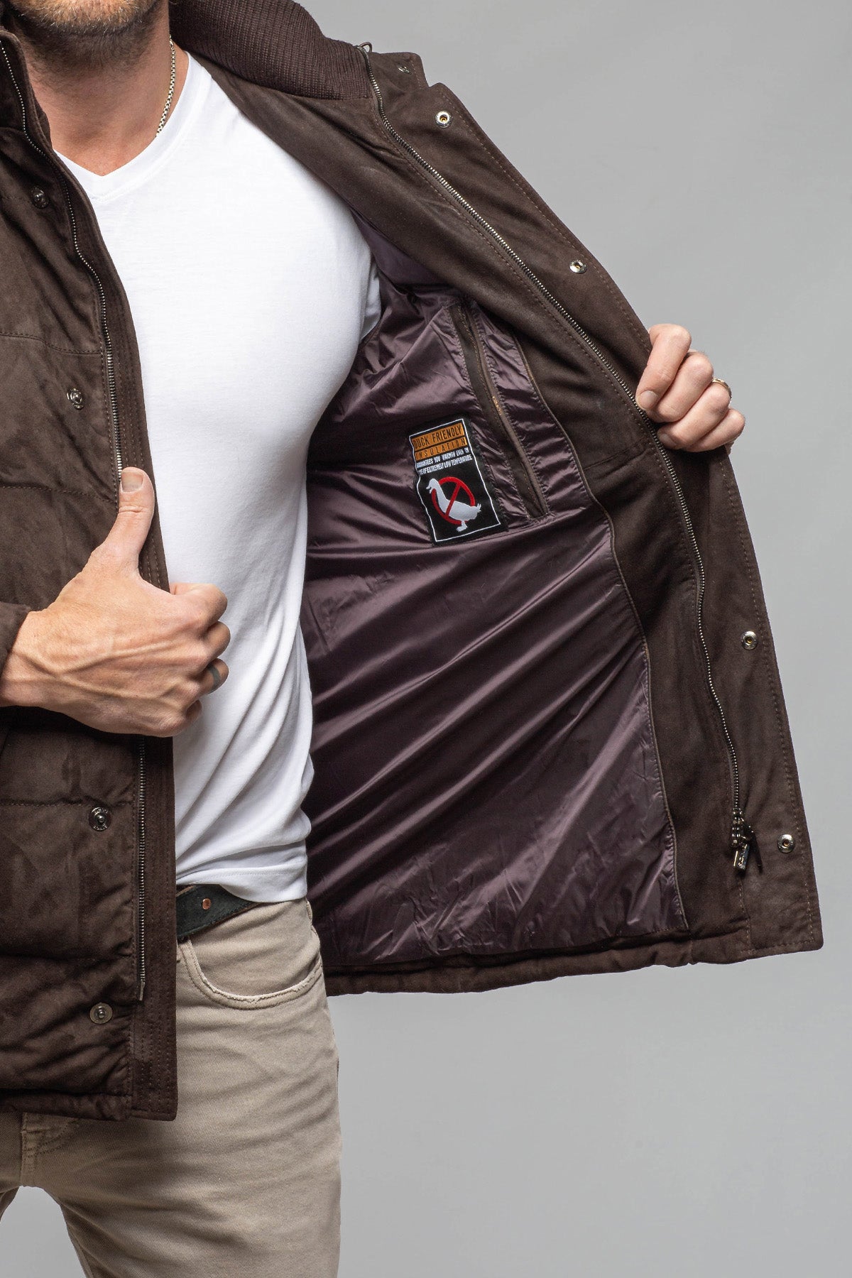 Reardon Suede Down Puffer