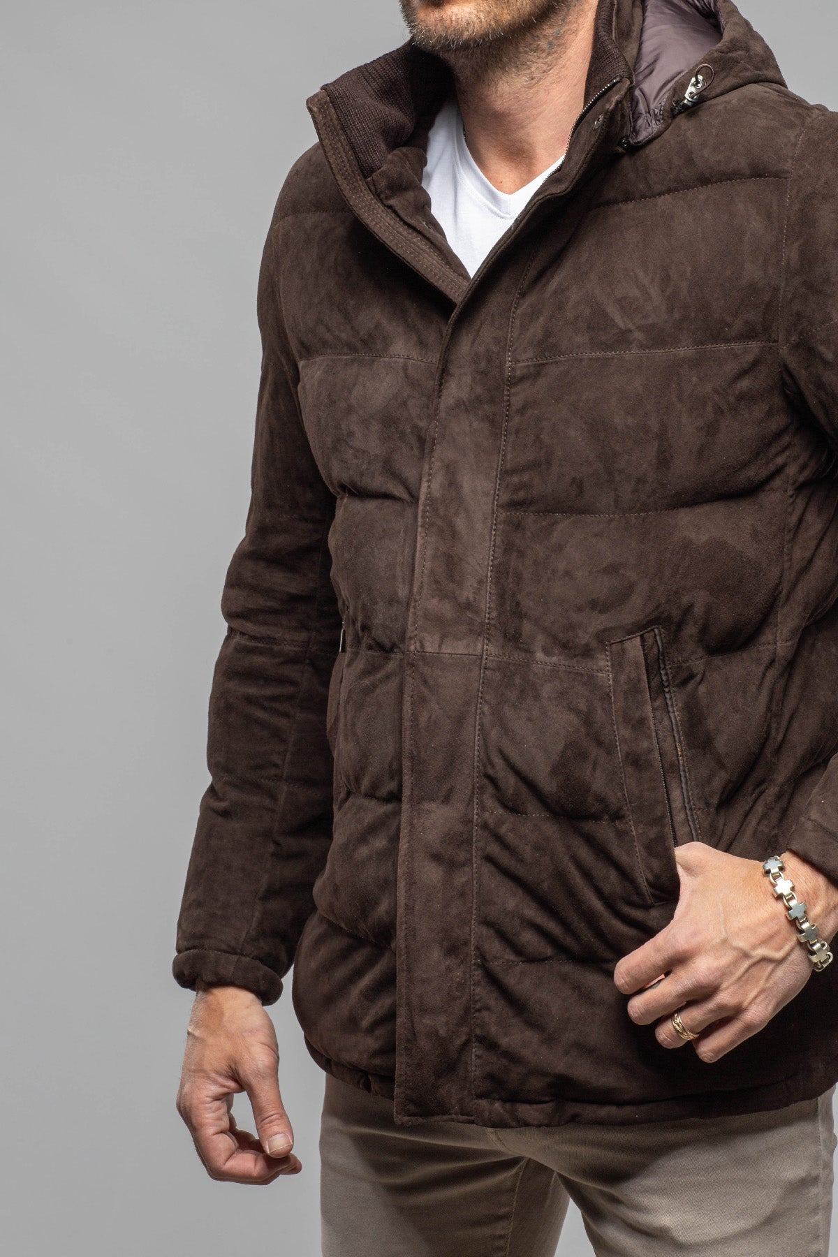 Reardon Suede Down Puffer