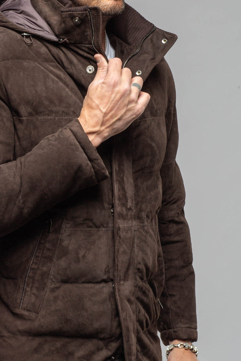 Reardon Suede Down Puffer
