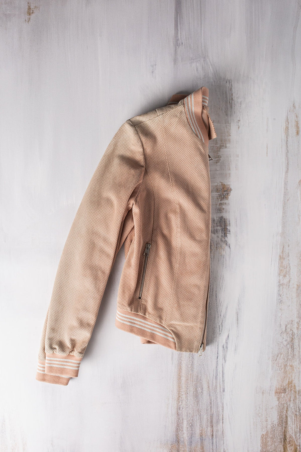 Rania Perforated Baseball Jacket