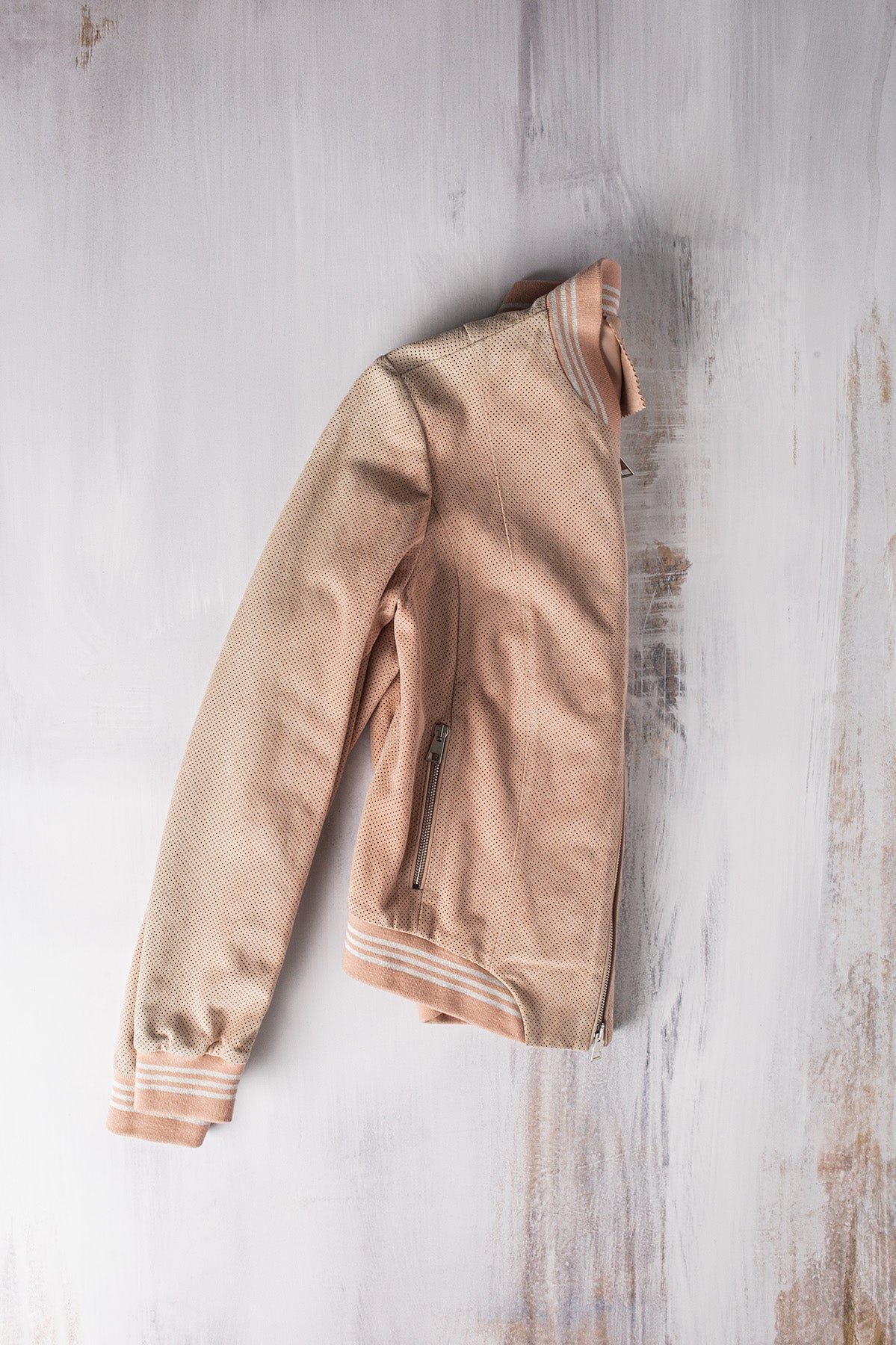 Rania Perforated Baseball Jacket