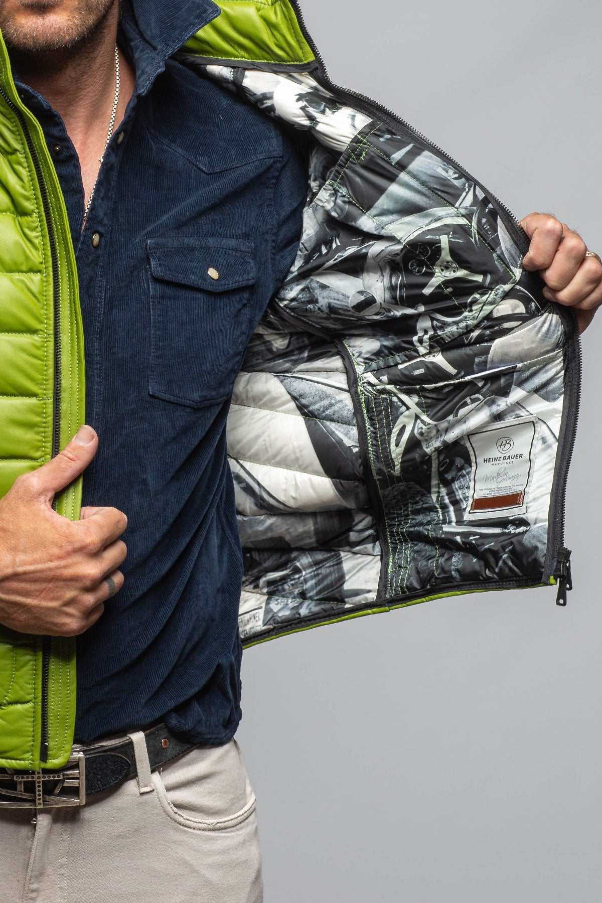 Hamilton Leather Vest In Green