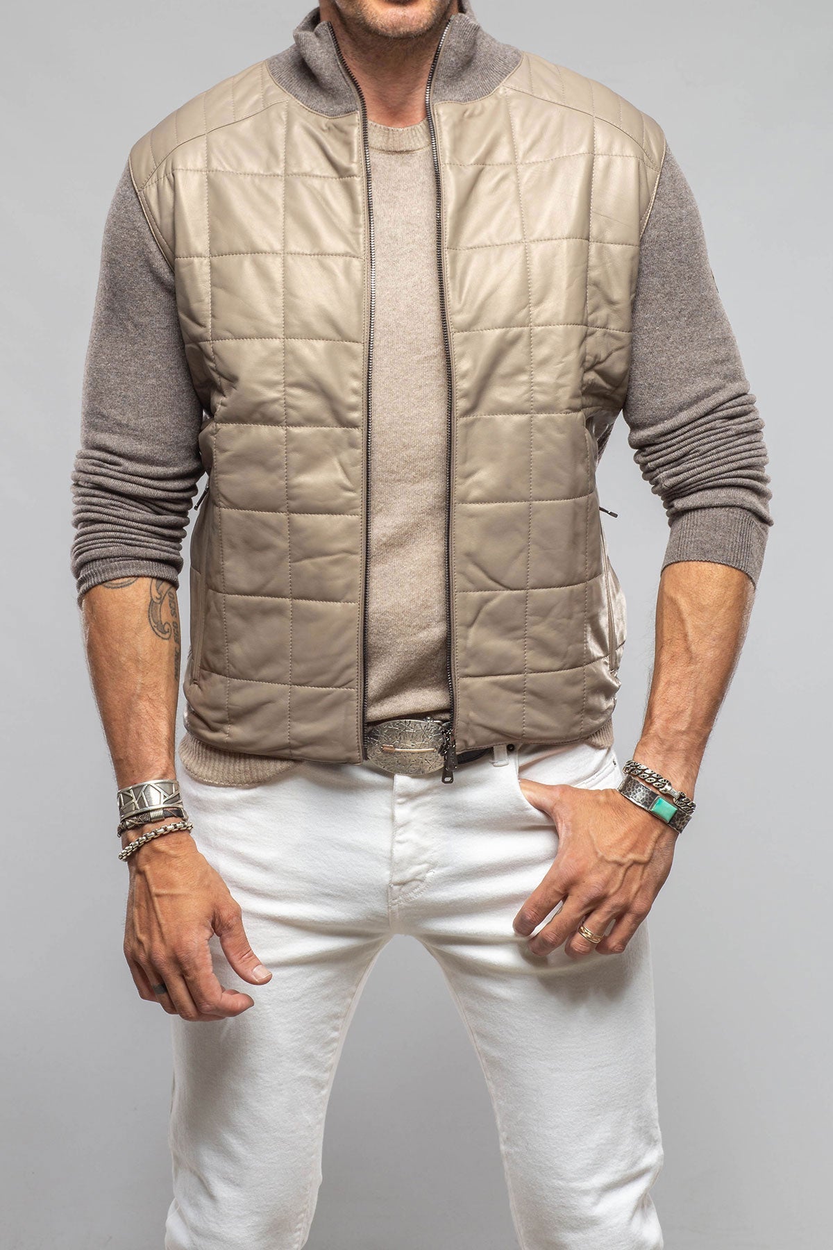 Luge Racer Sweater Jacket In Gold Sand
